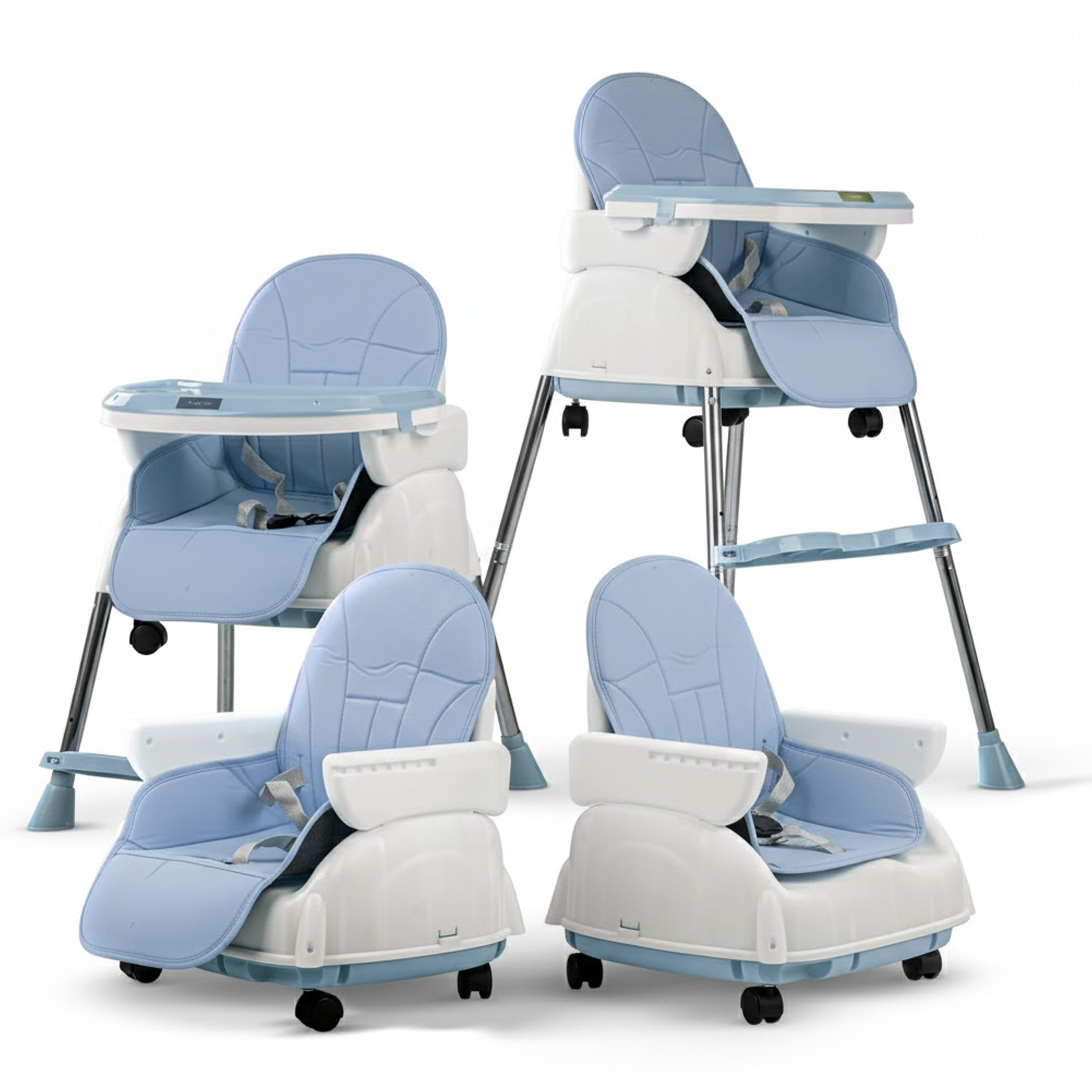 Convertible High Chair With Adjustable Height And Footrest