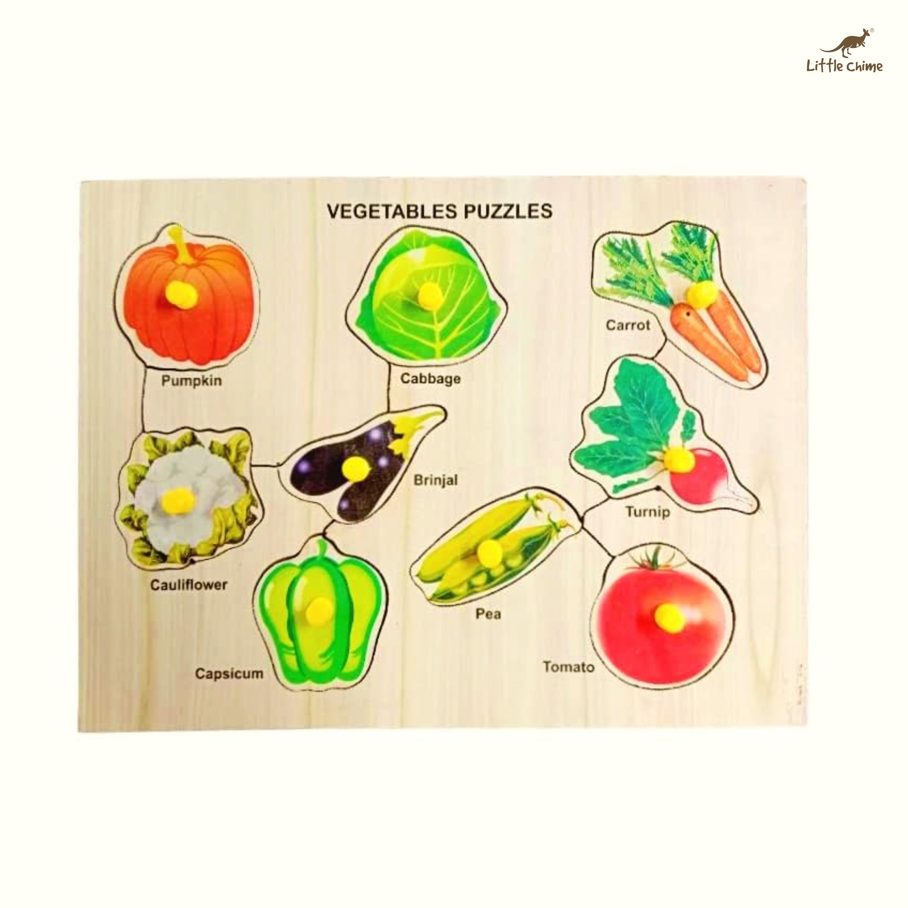 Wooden Puzzles for Kids with Knob