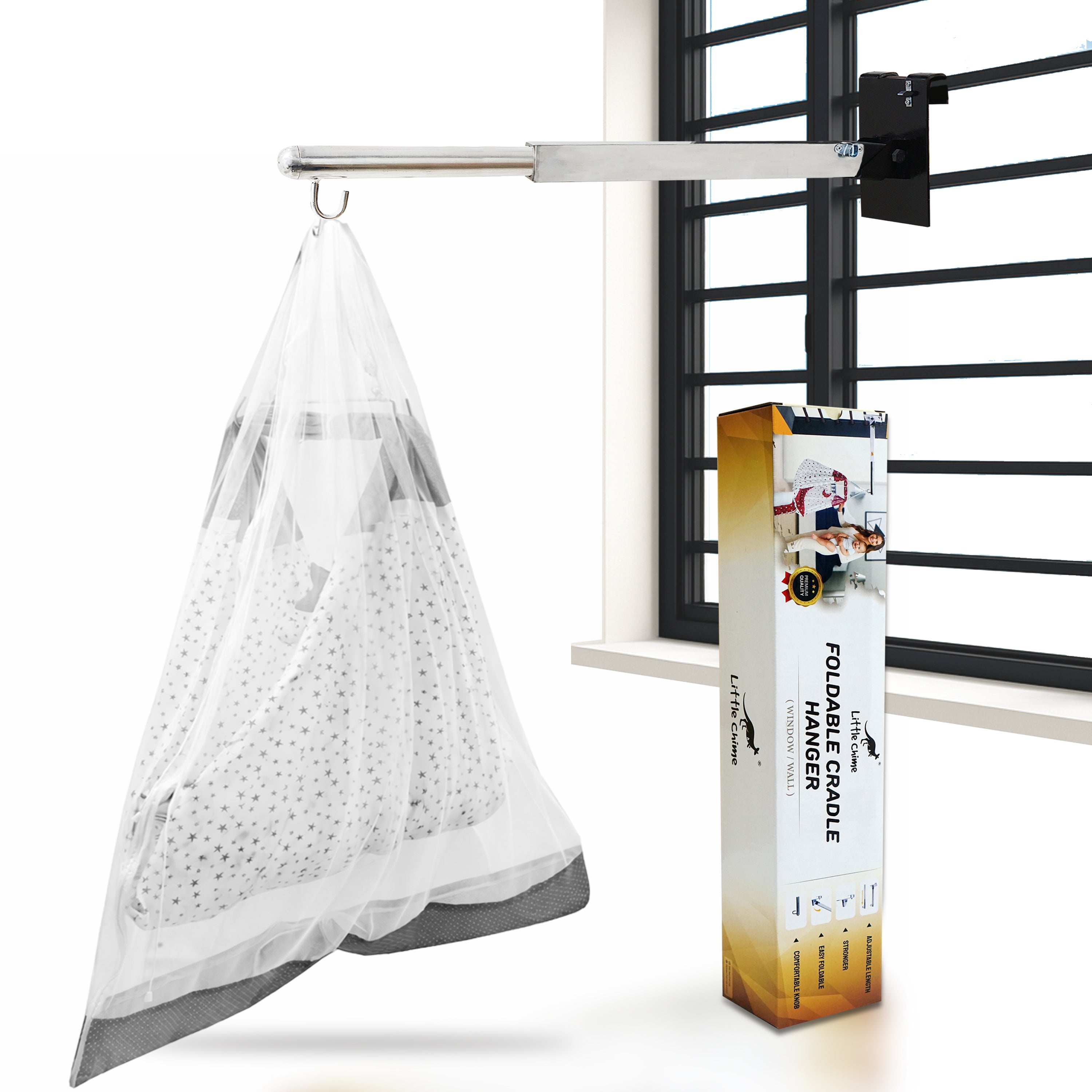 Foldable Hanger & Muslin Cradle Cloth Combo