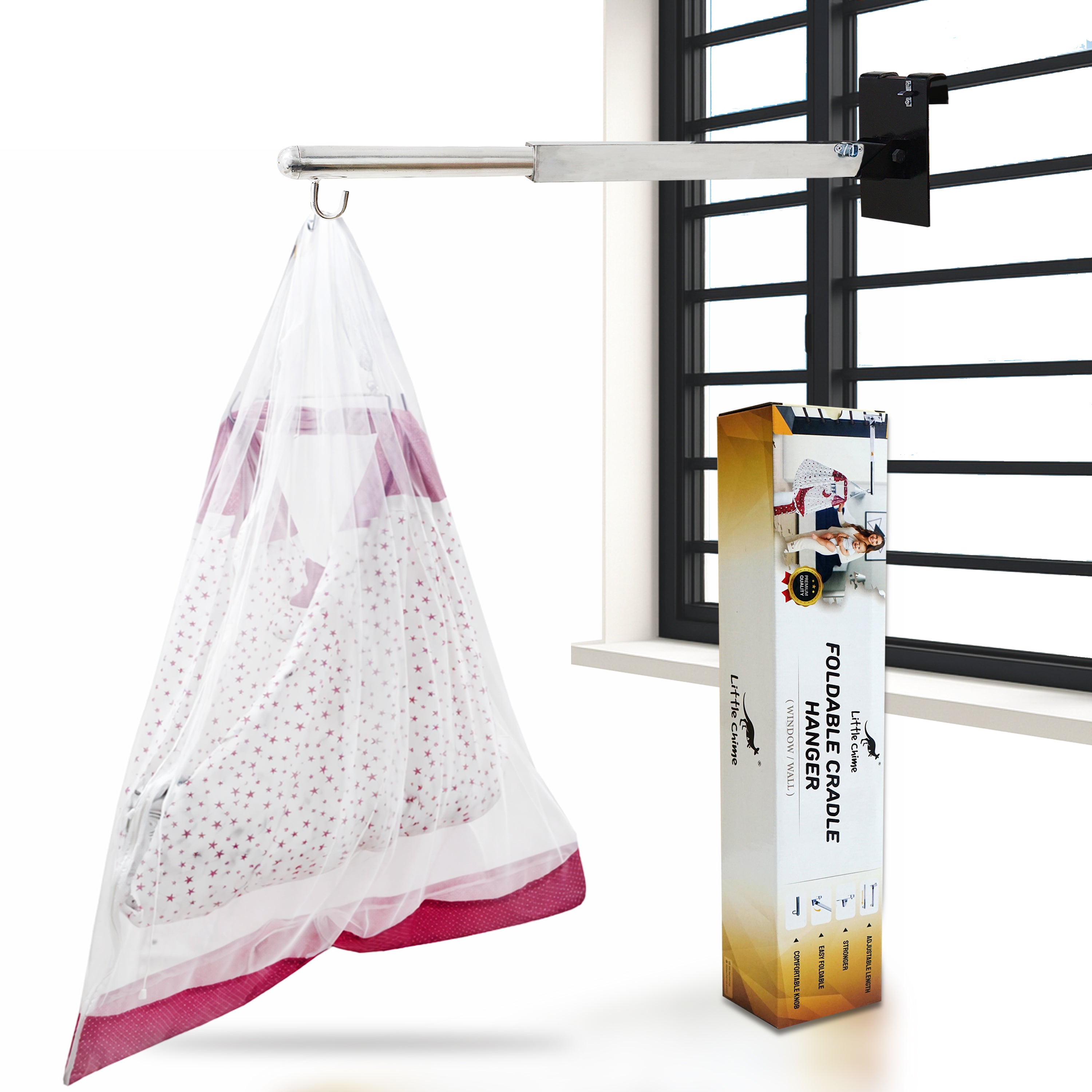 Foldable Hanger & Muslin Cradle Cloth Combo
