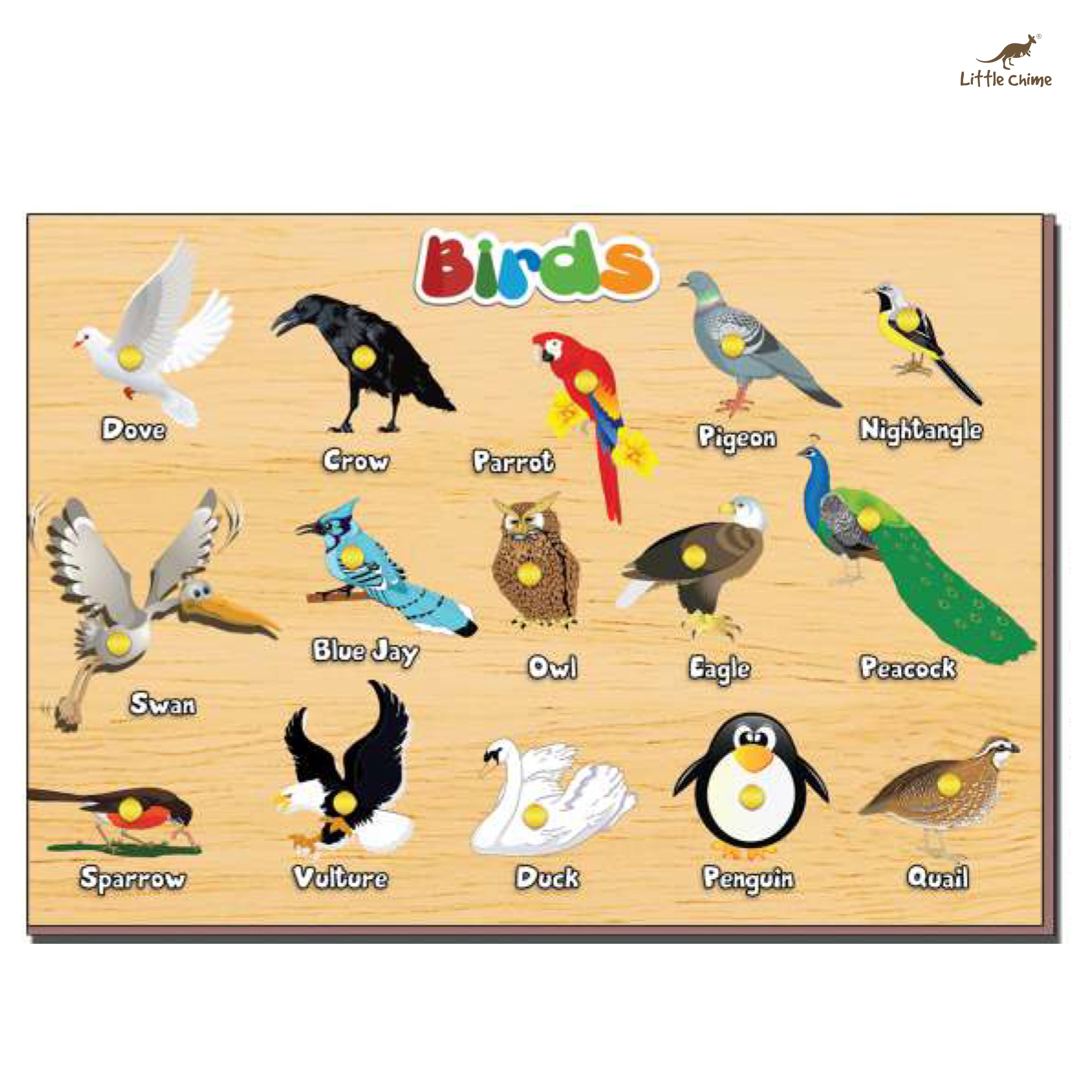 Birds Puzzle Board for Kids