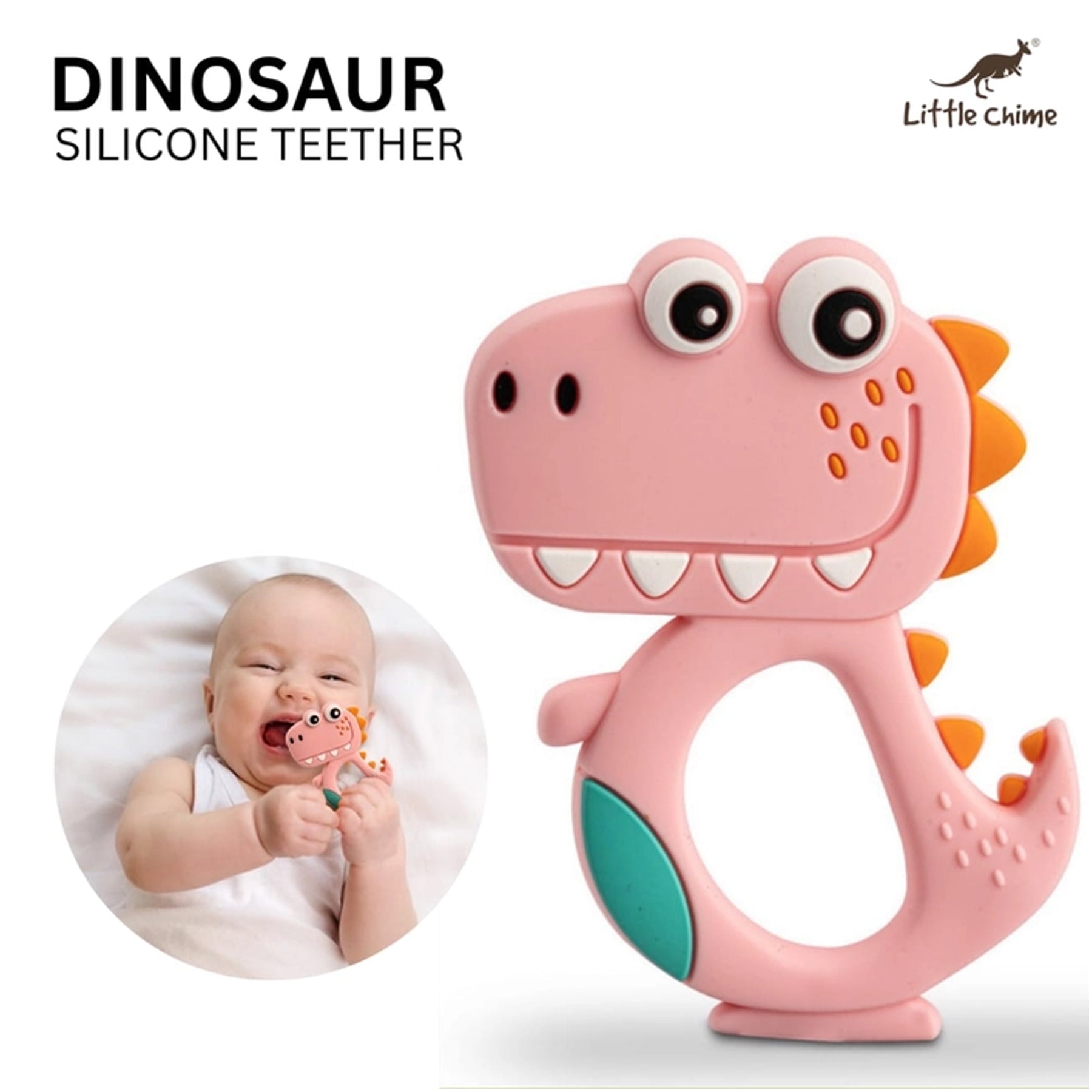 Silicon Teether For Babies | Dinosaur Design