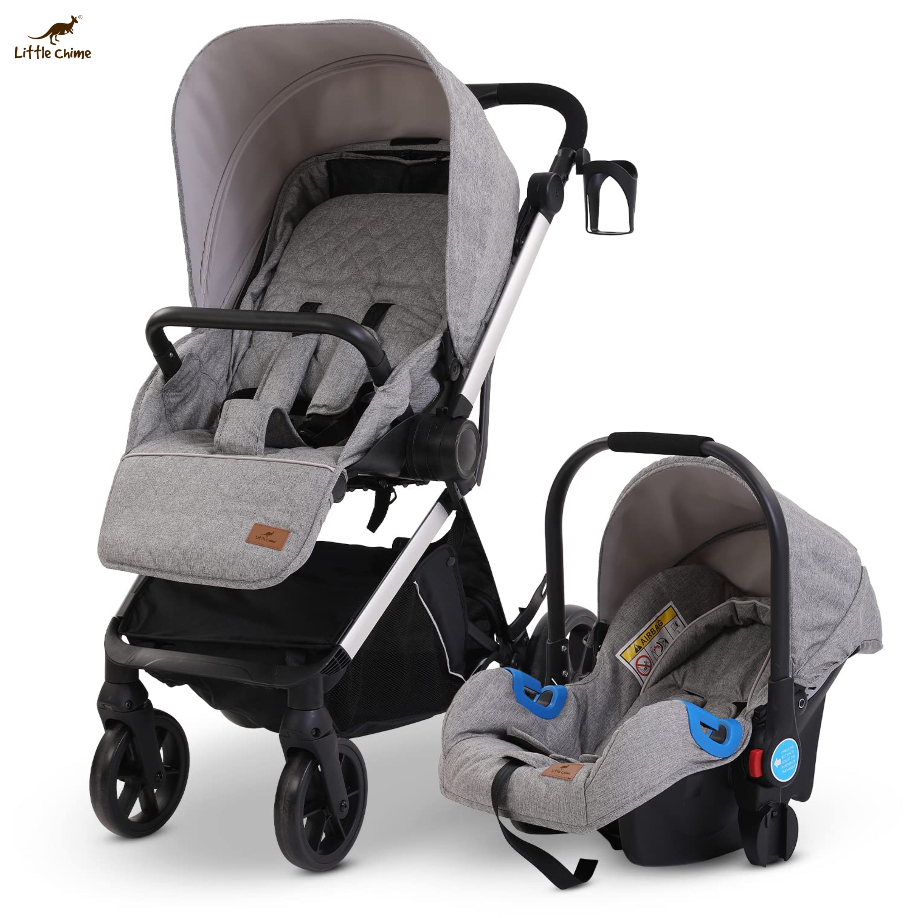 Convertible Baby Pram Stroller with Car Seat Combo