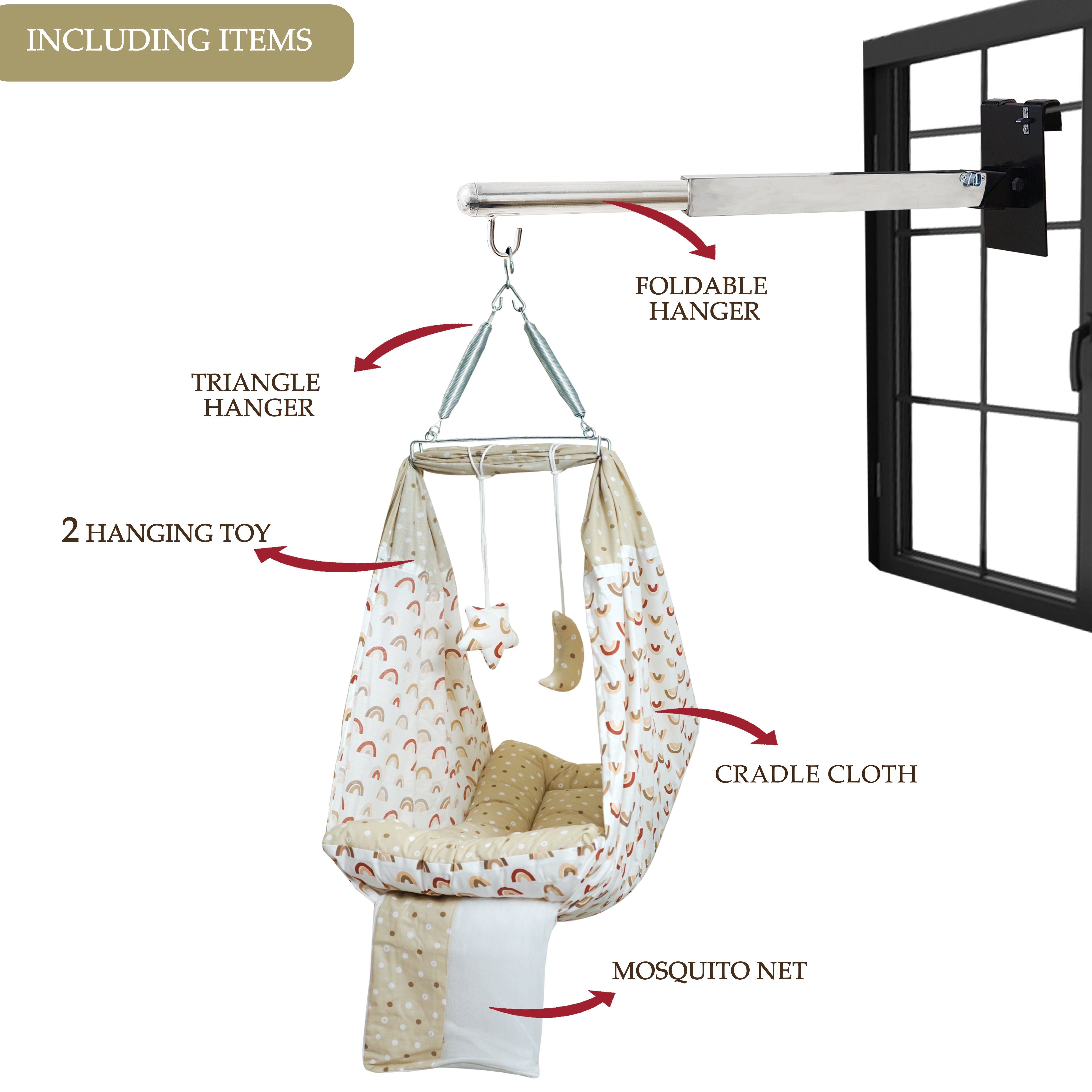 Foldable Hanger & Bed Cradle Combo