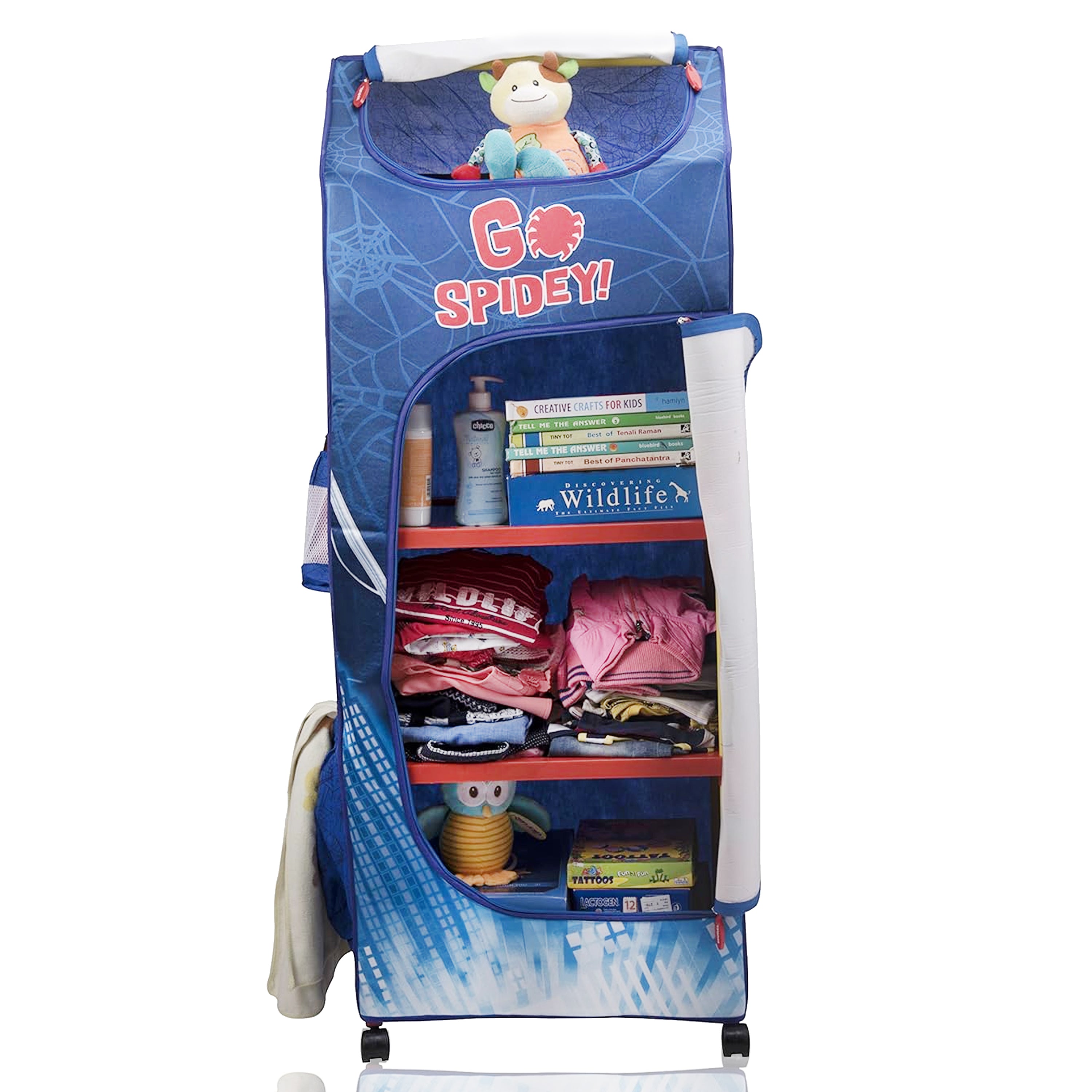 Spider Man Blue Color Portable Kids Wardrobe