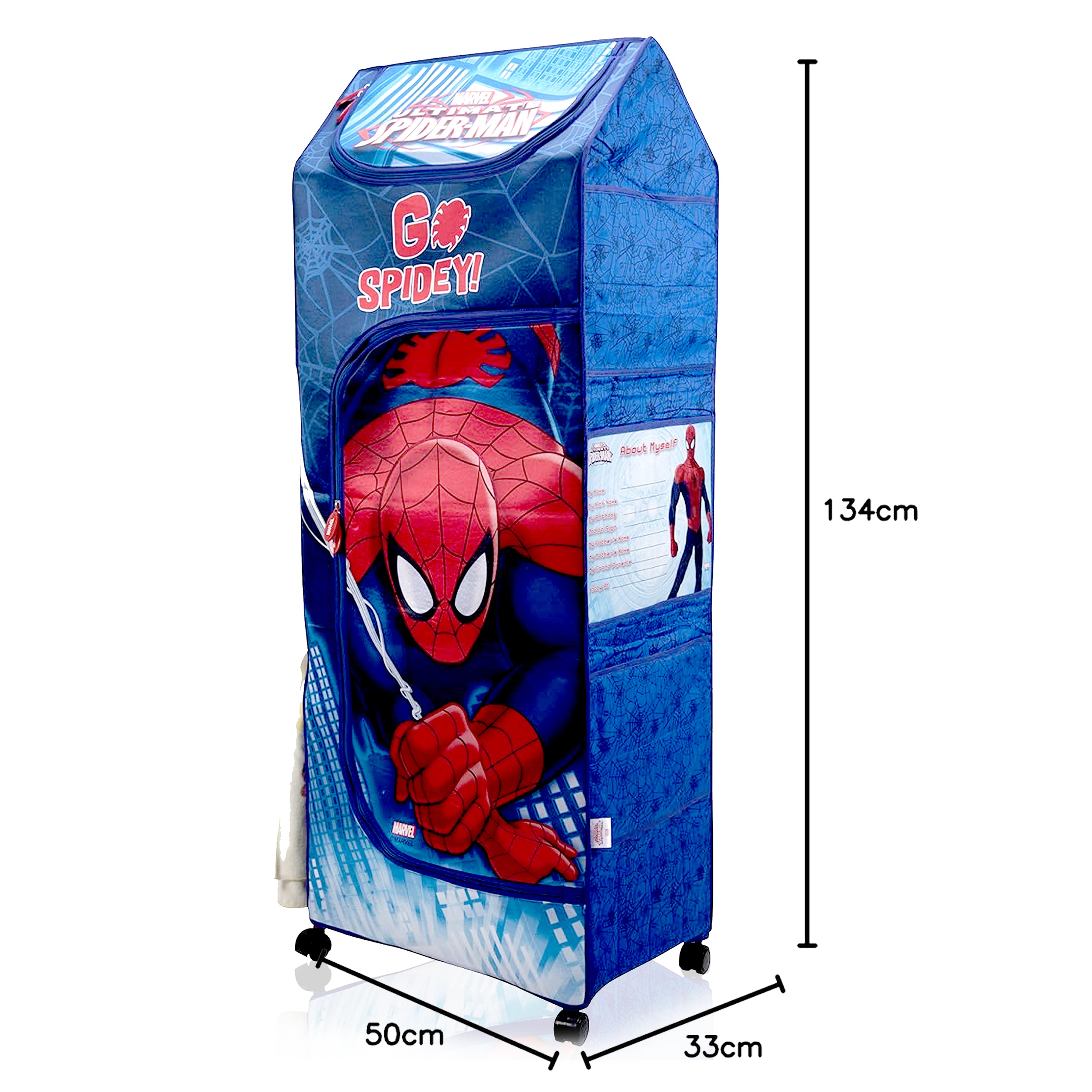 Spider Man Blue Color Portable Kids Wardrobe