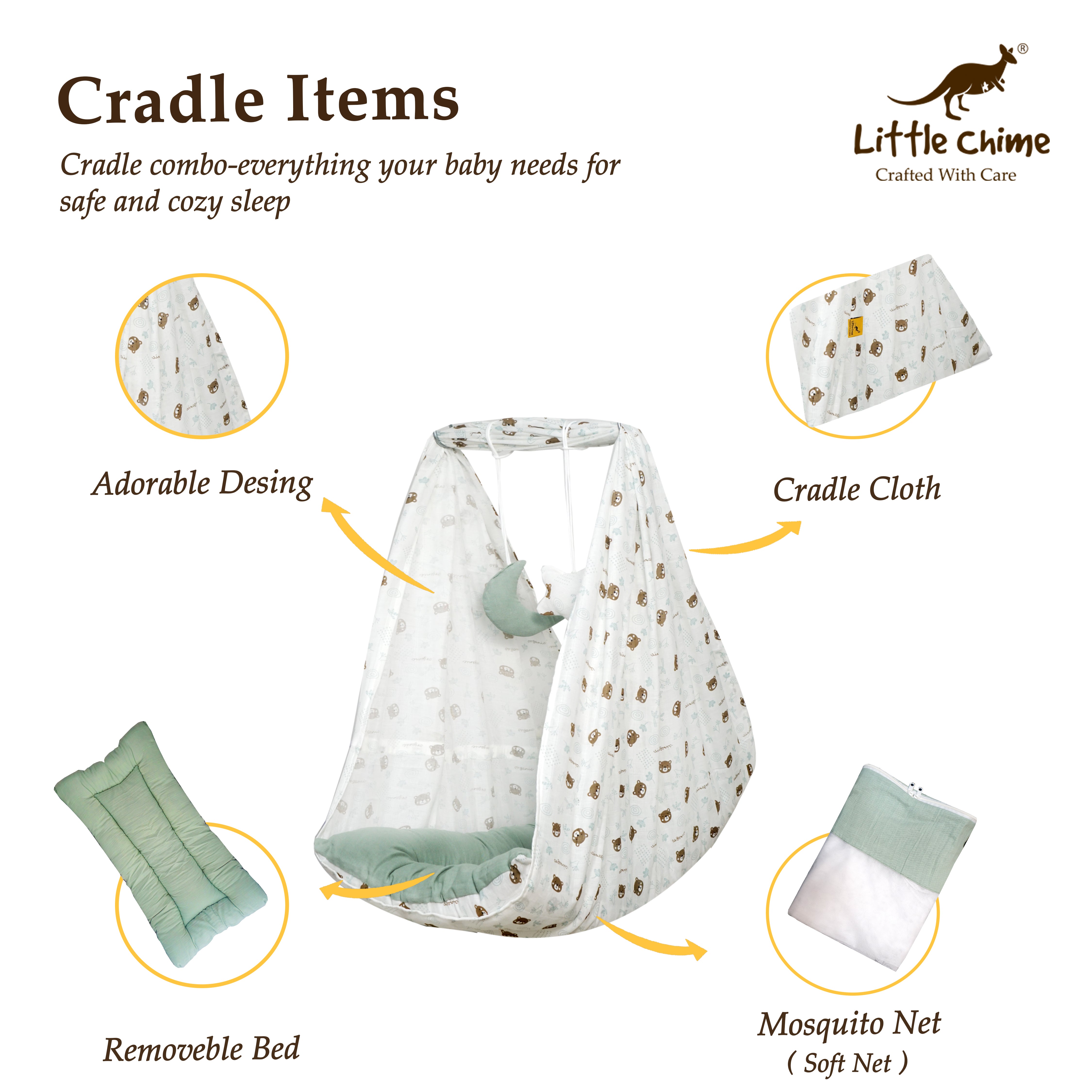 Muslin Bed Cradle Combo