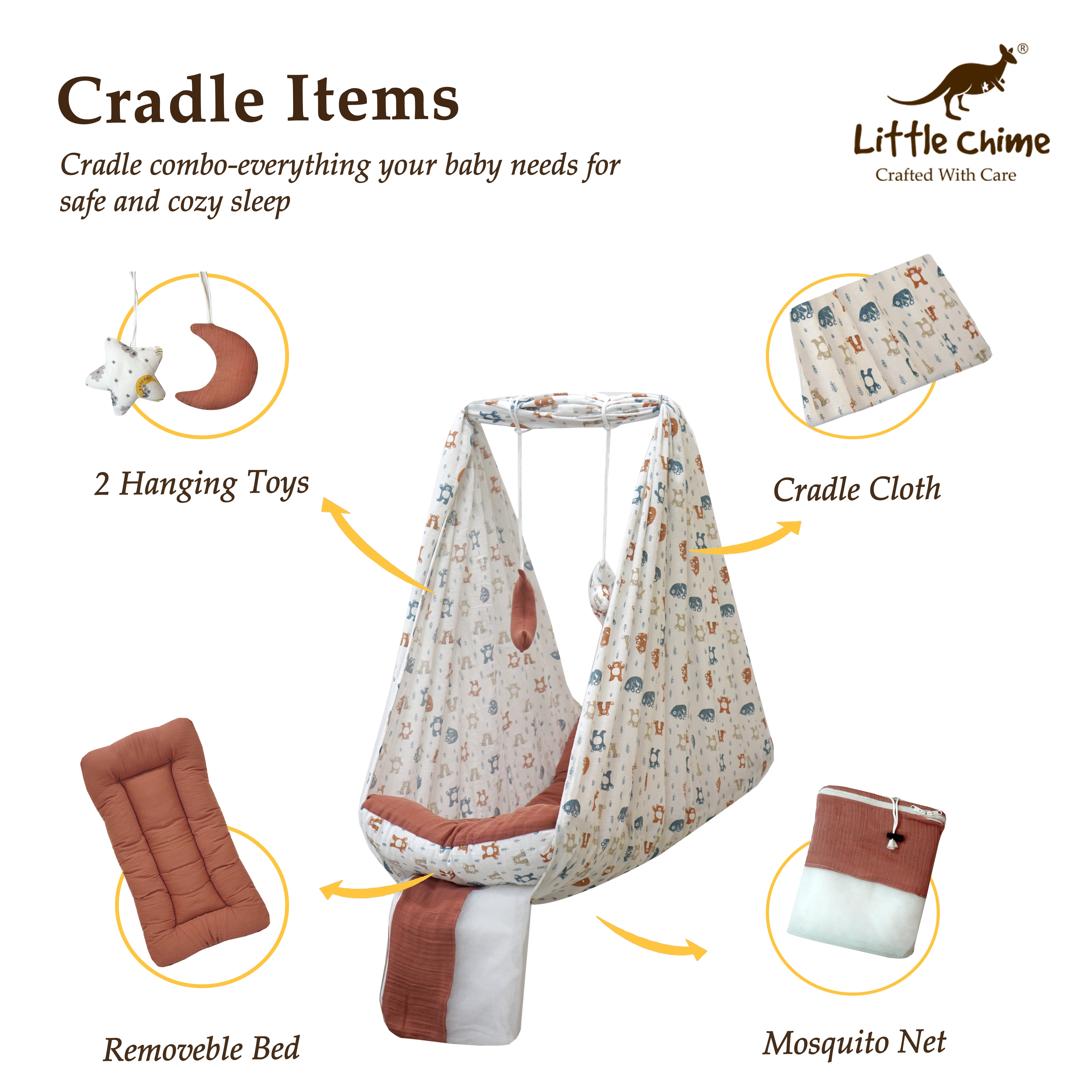 Muslin Bed Cradle Combo