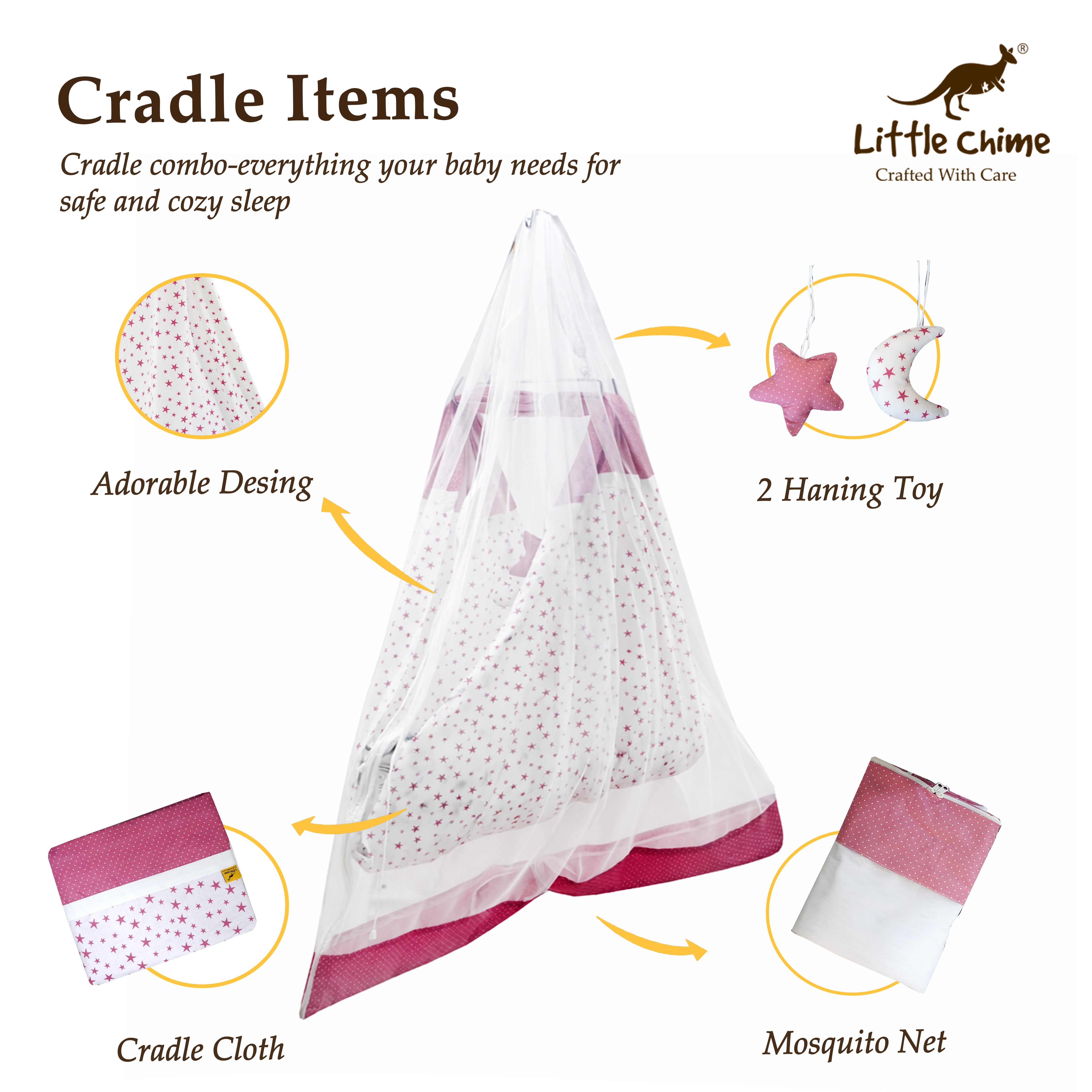 Foldable Hanger & Muslin Cradle Cloth Combo