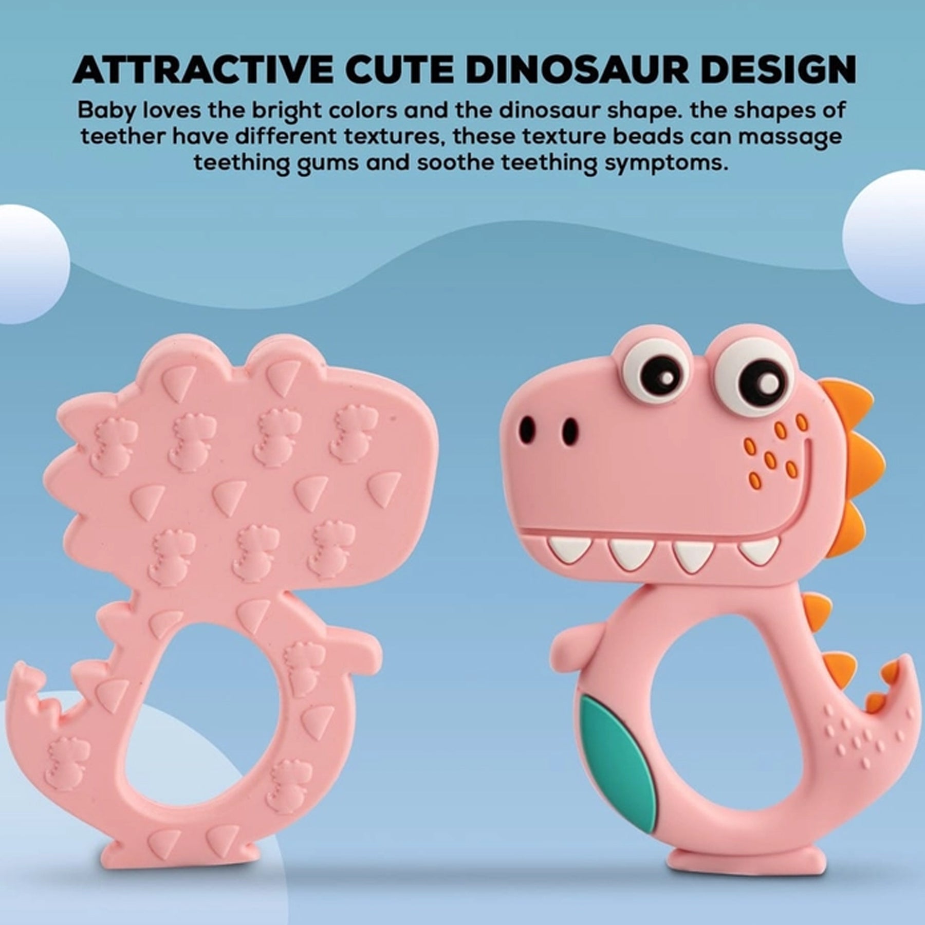 Silicon Teether For Babies | Dinosaur Design