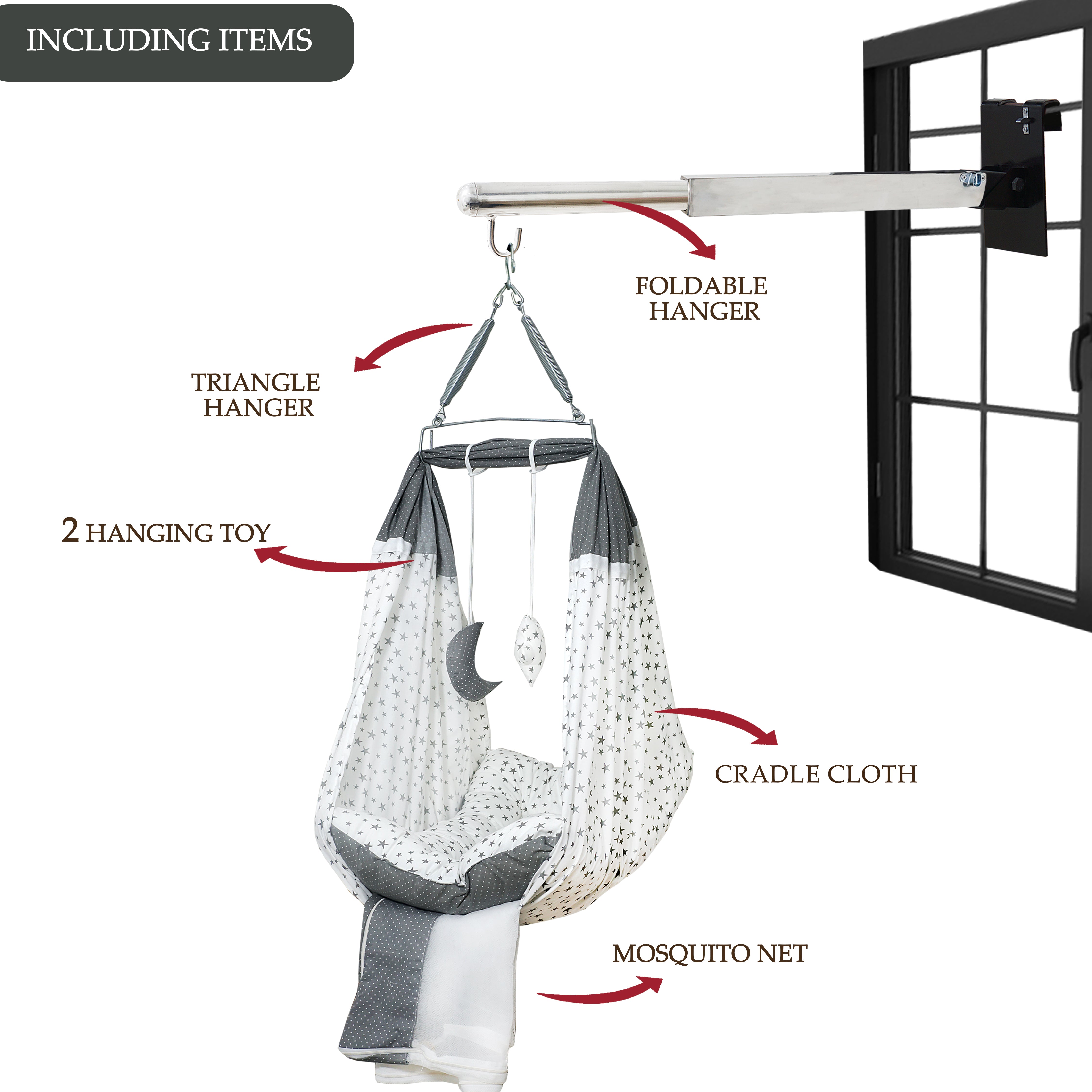 Foldable Hanger & Bed Cradle Combo