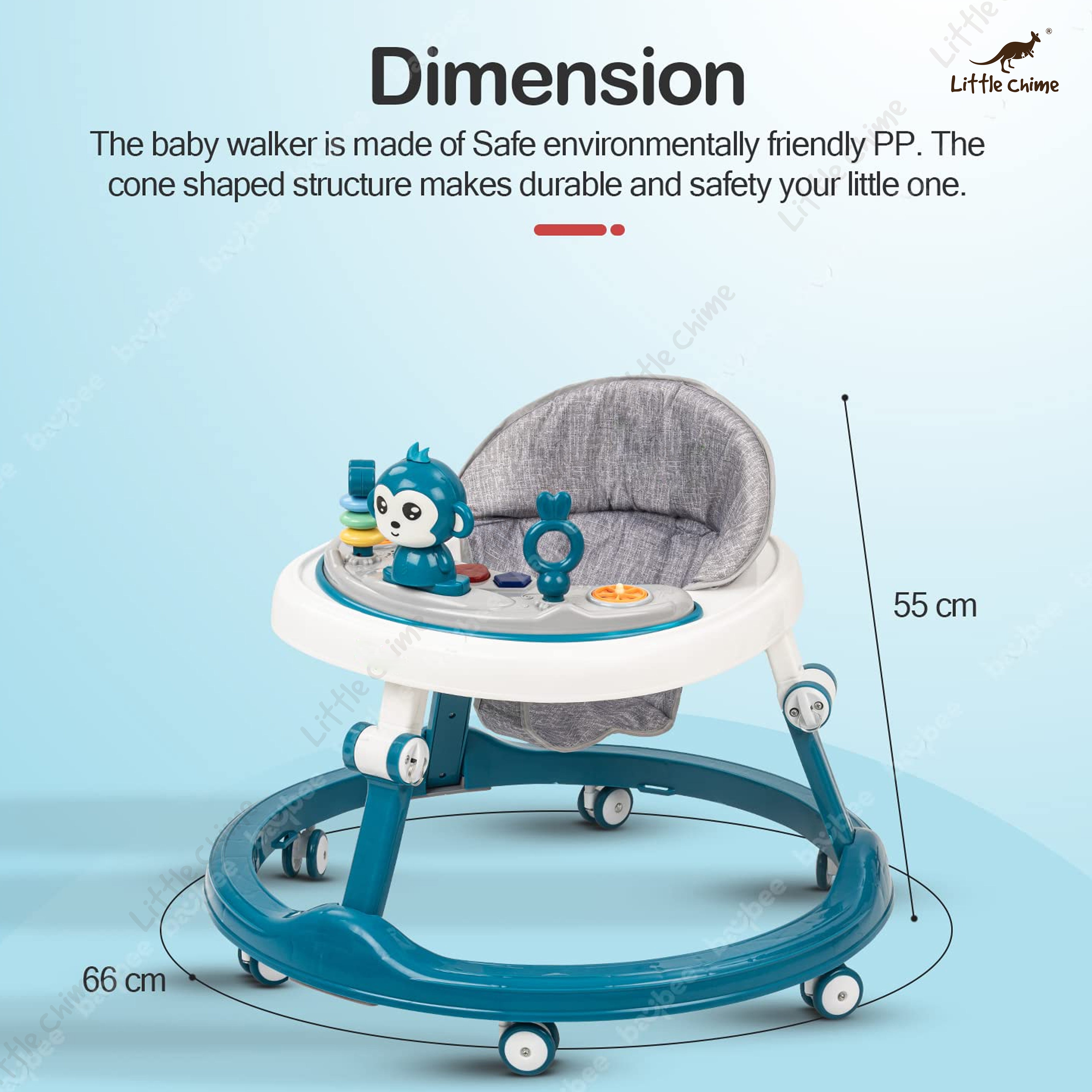 Cute Monkey Theme Baby Walker