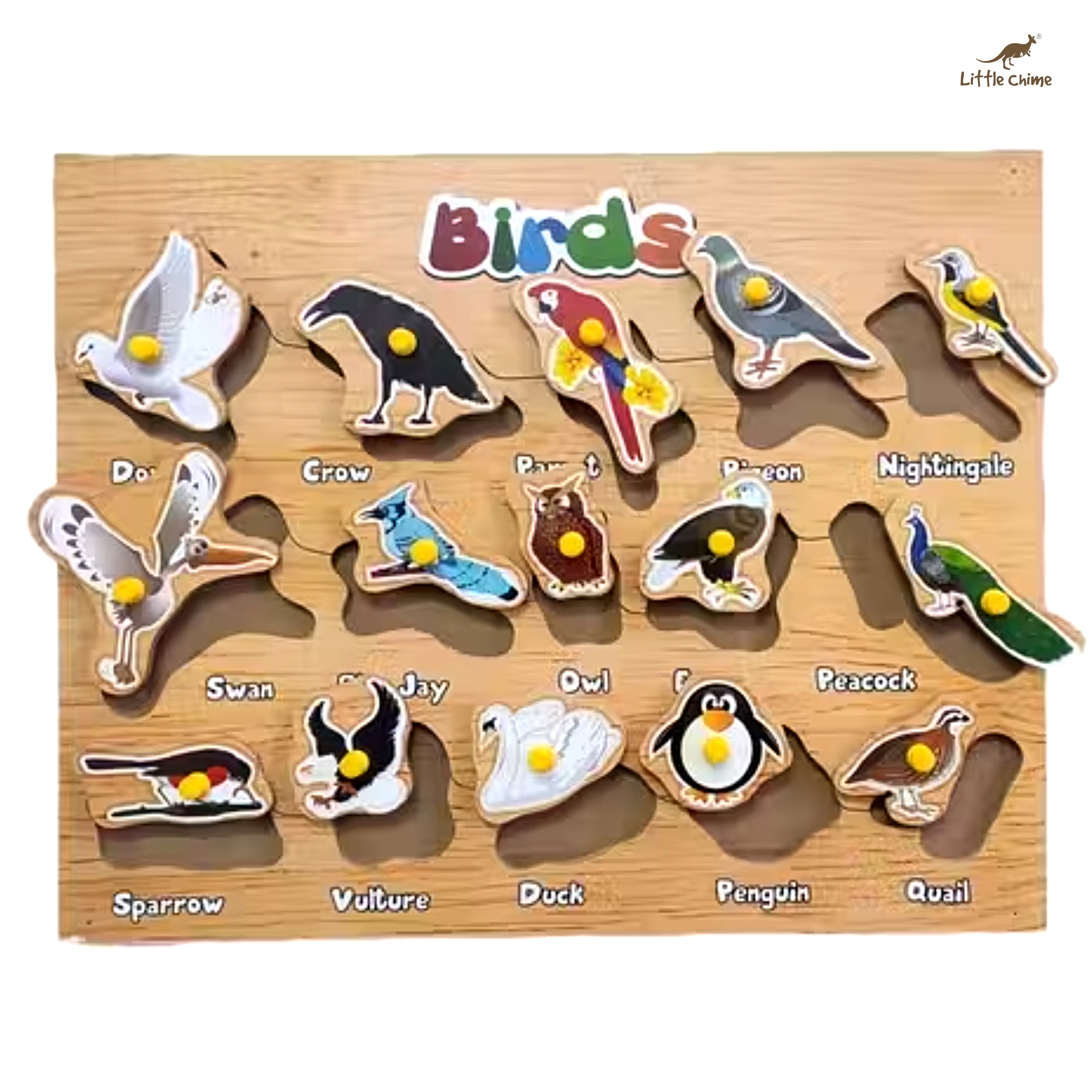 Birds Puzzle Board for Kids