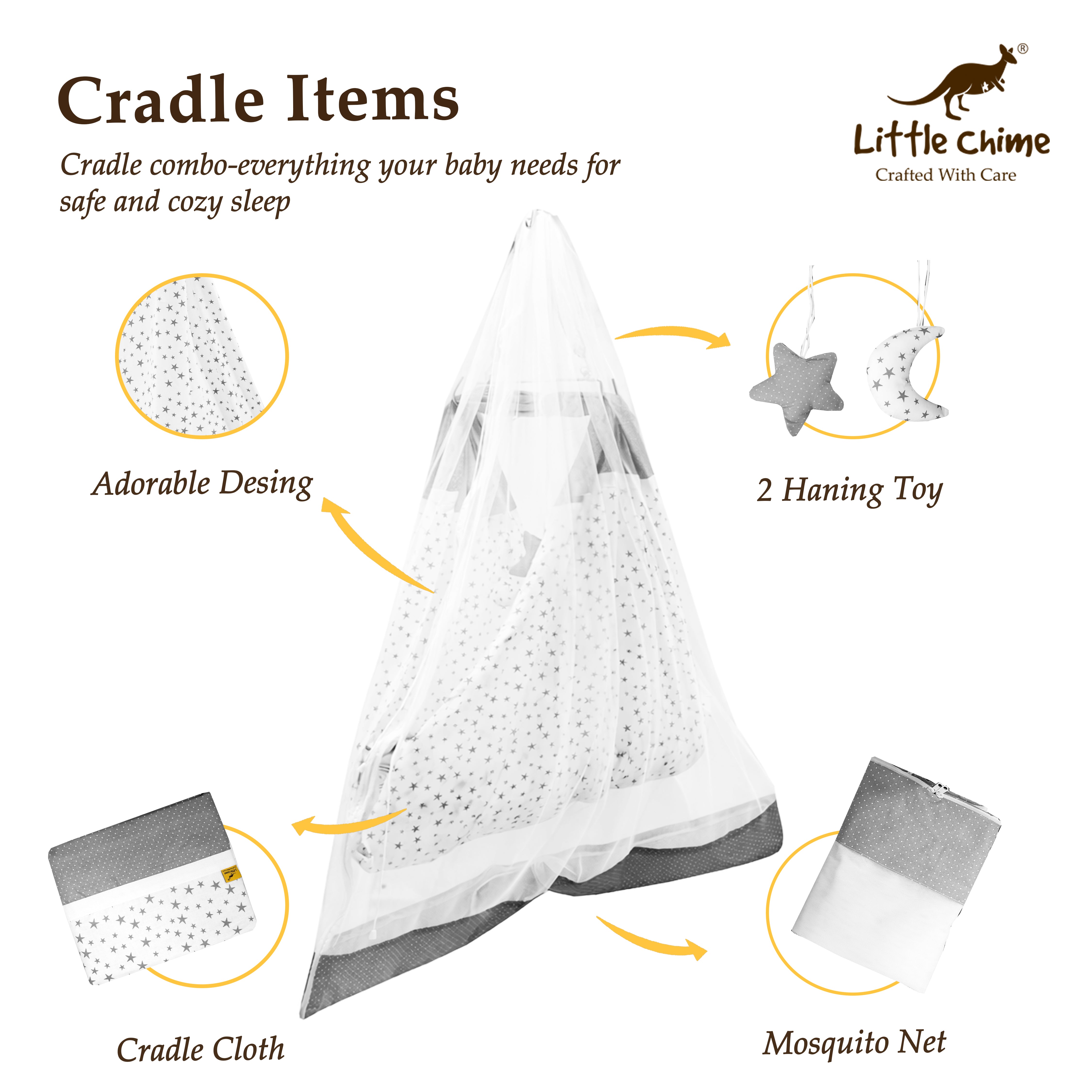 Foldable Hanger & Muslin Cradle Cloth Combo