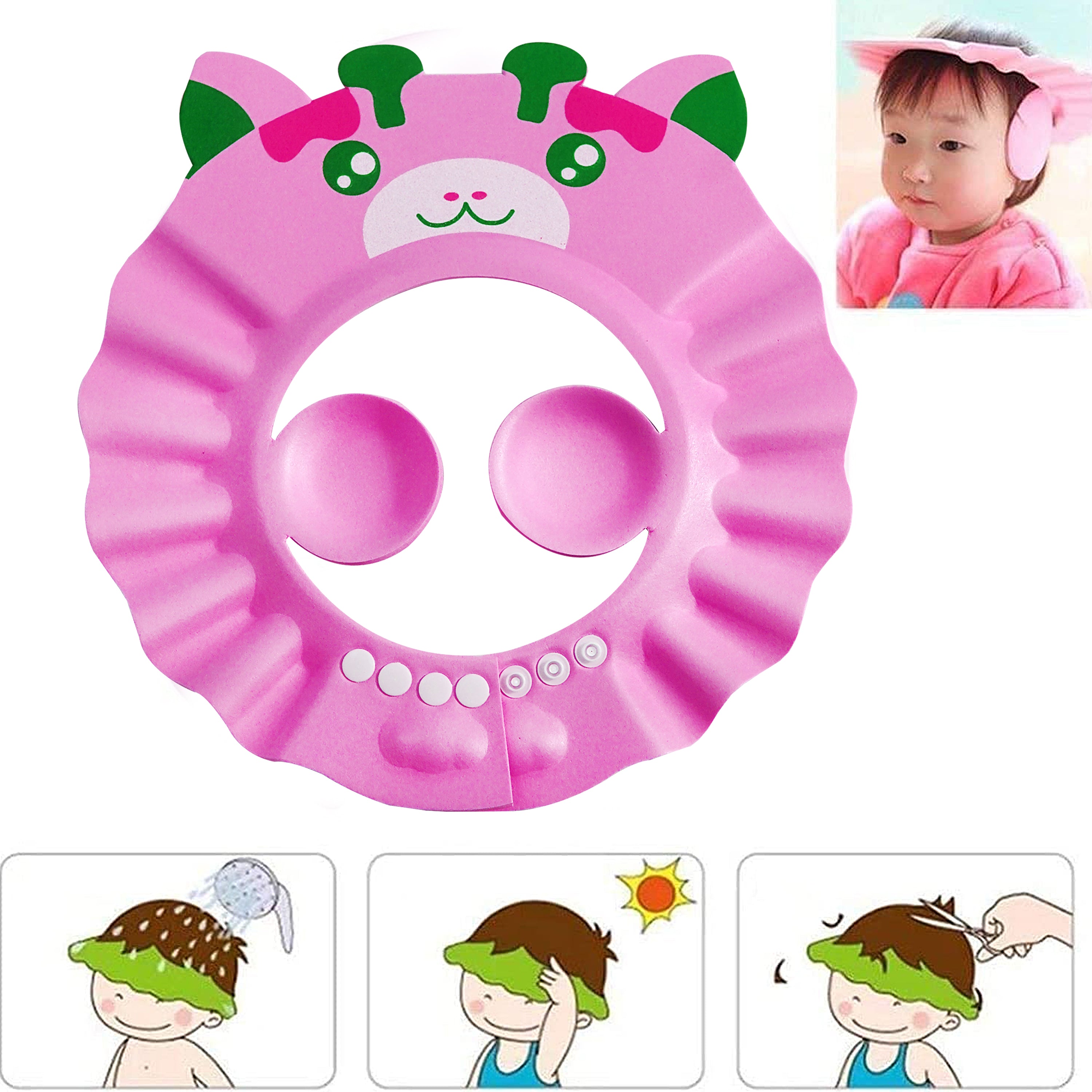 Adjustable Bathing Baby Shower Cap