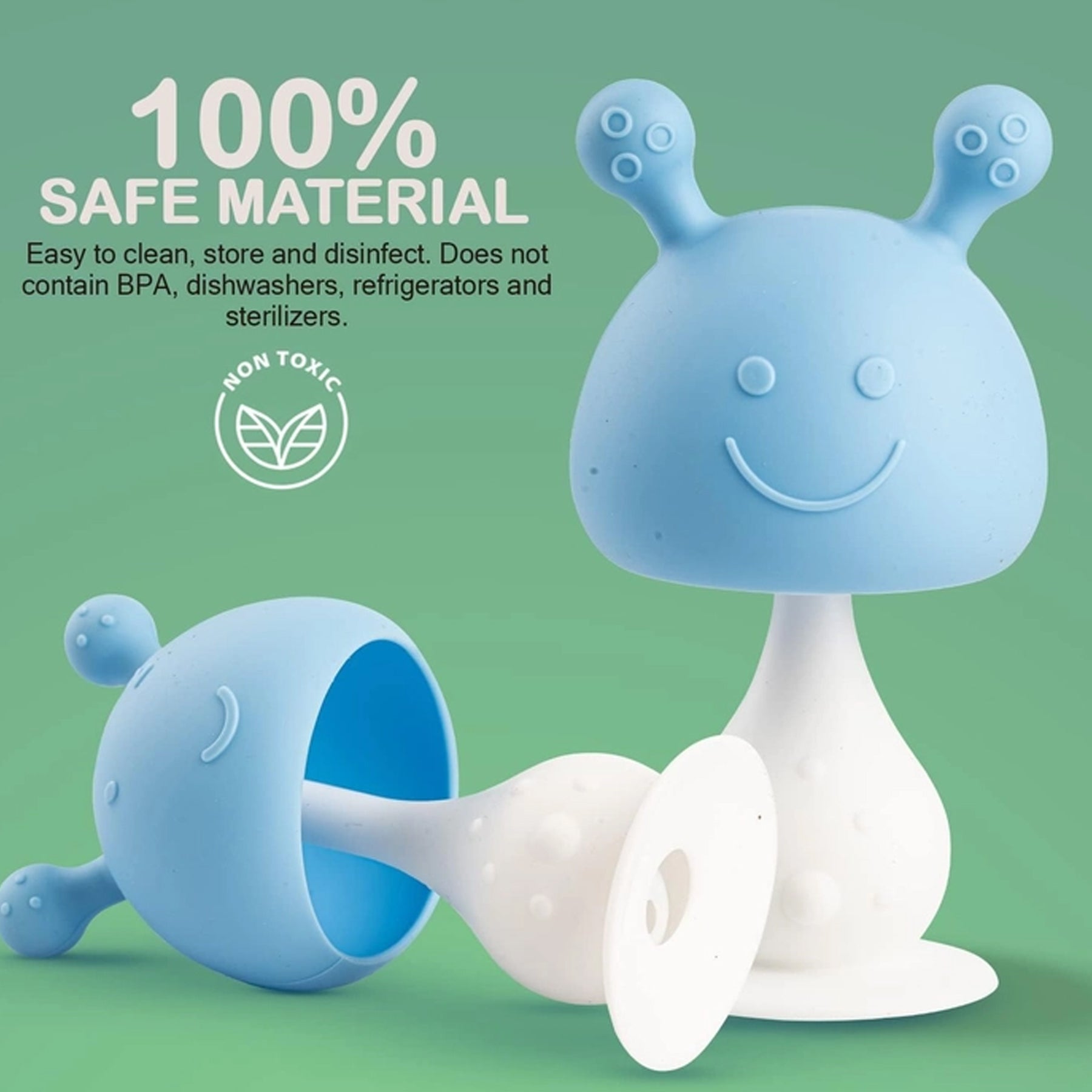 Soft Silicon Teether For Babies | Mushroom Design