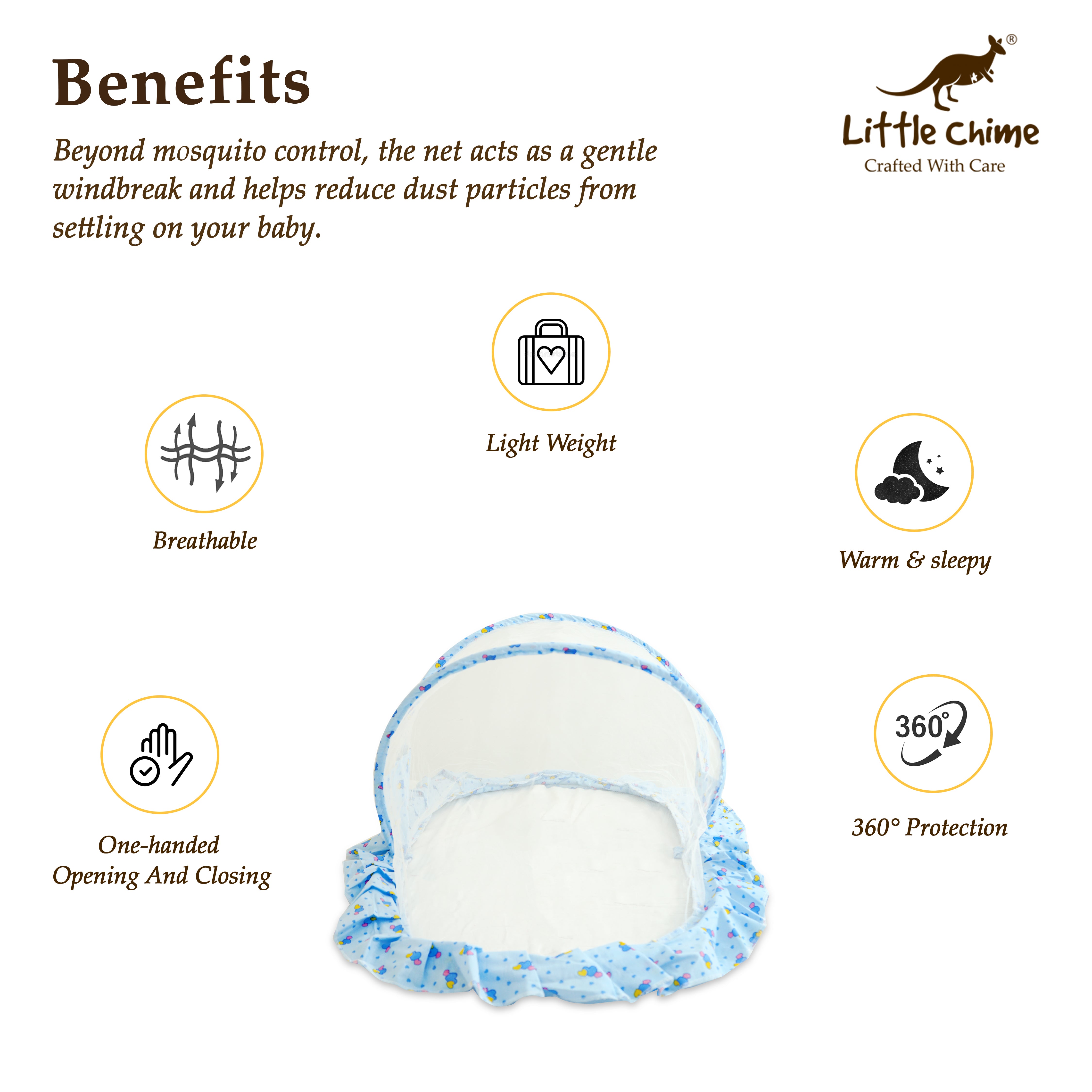 Little Chime Foldable Baby Mosquito Net – Safe & Comfortable Protection