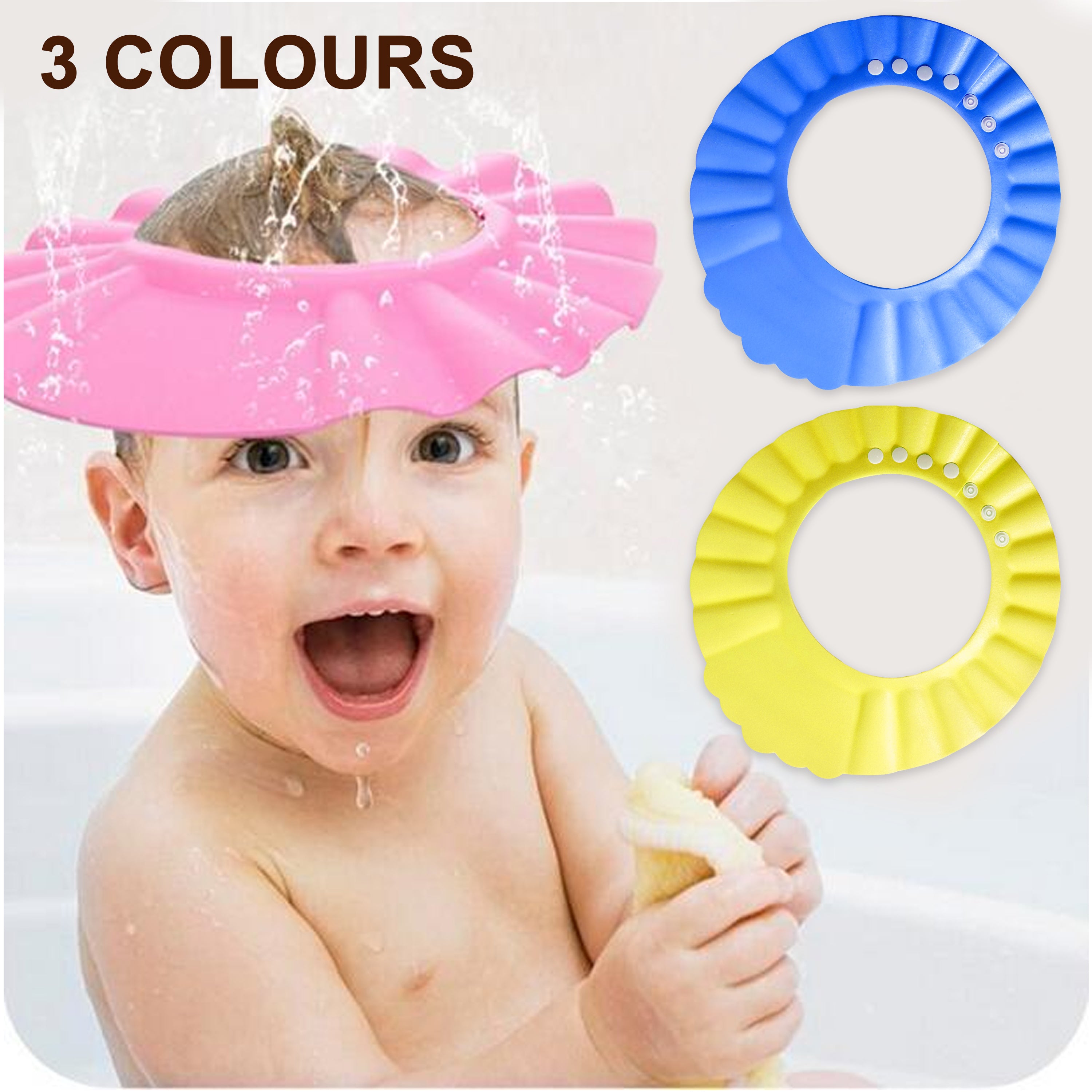 Shower Cap Soft Adjustable Baby Bath Head Cap