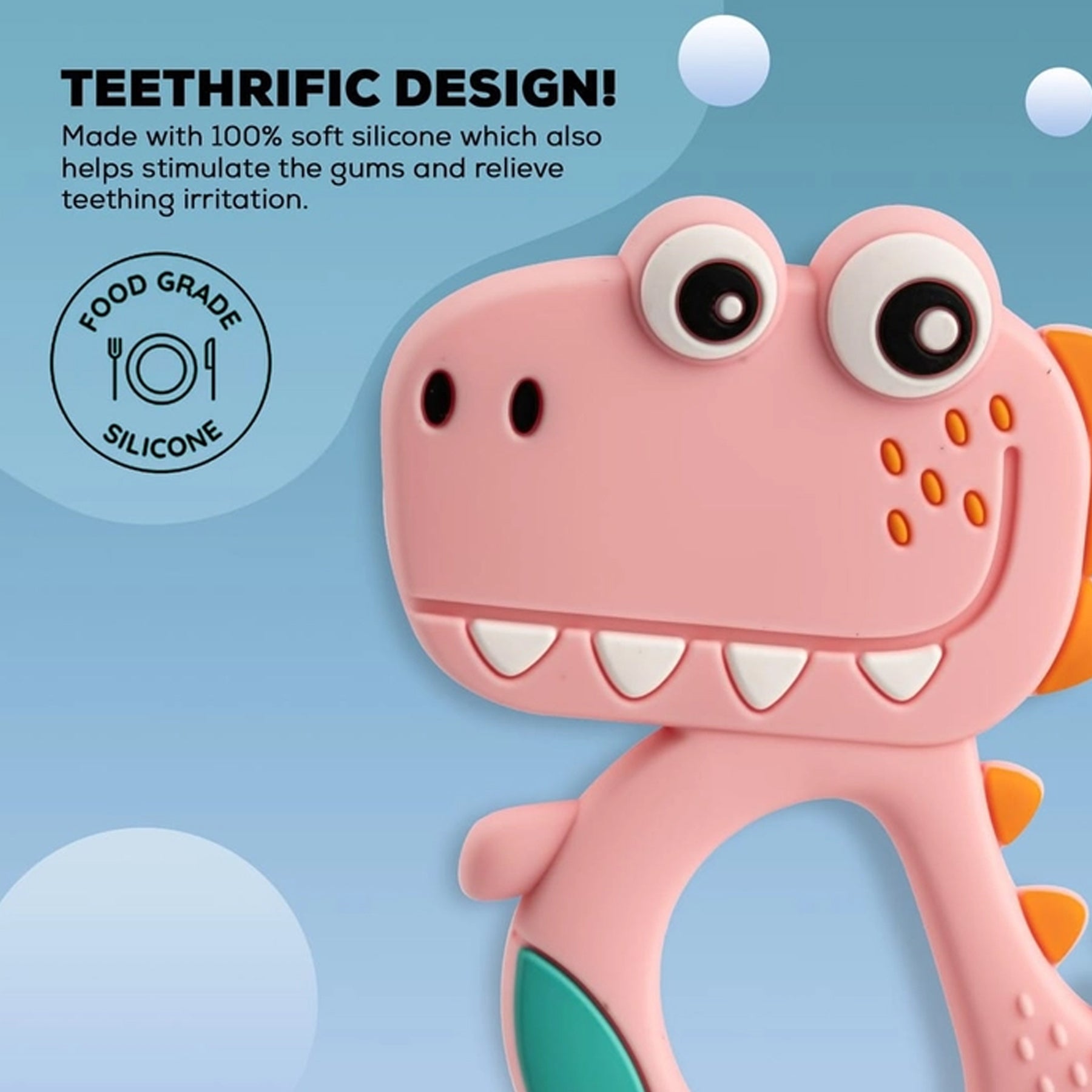 Silicon Teether For Babies | Dinosaur Design