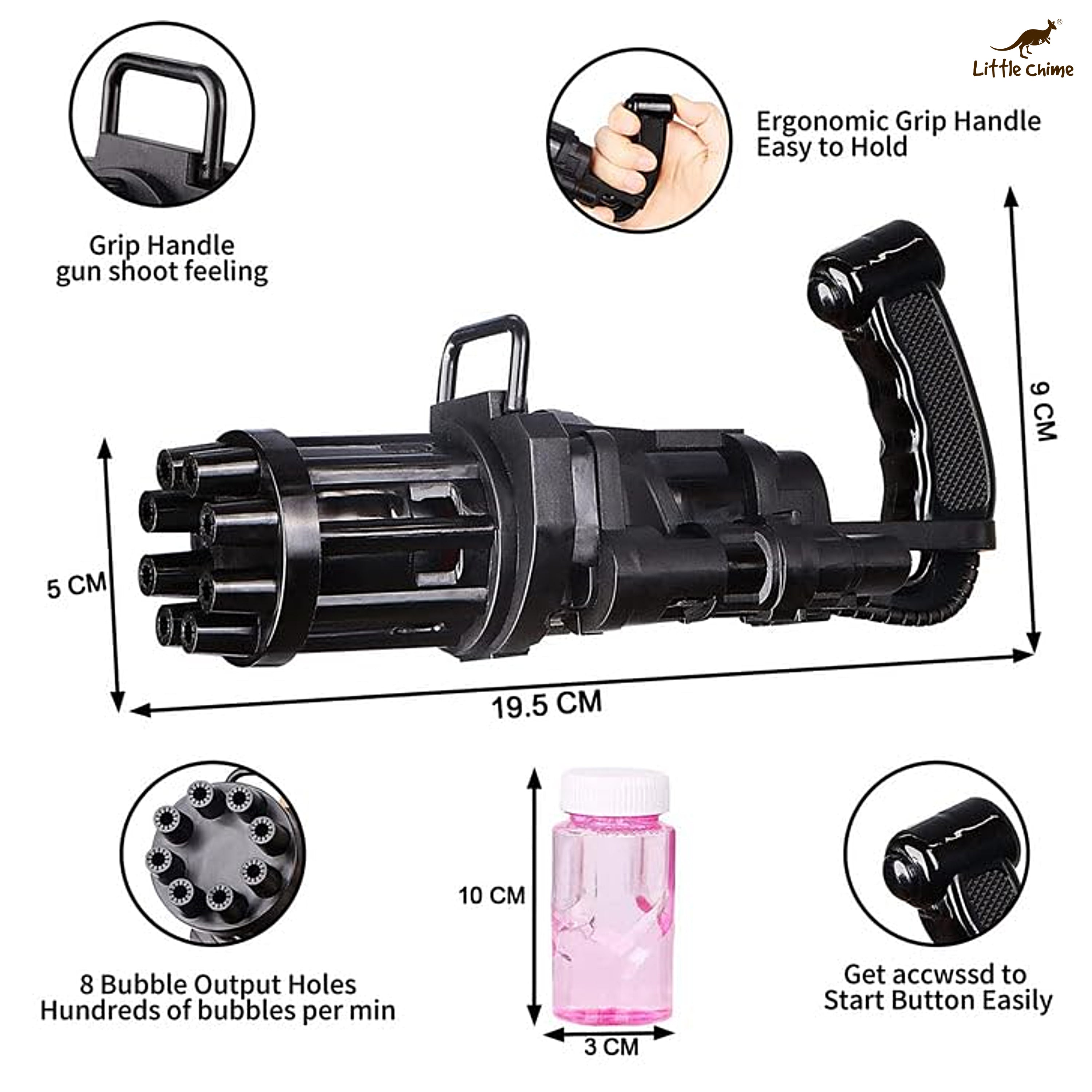 Battery Operated Bubbles Gun Toy