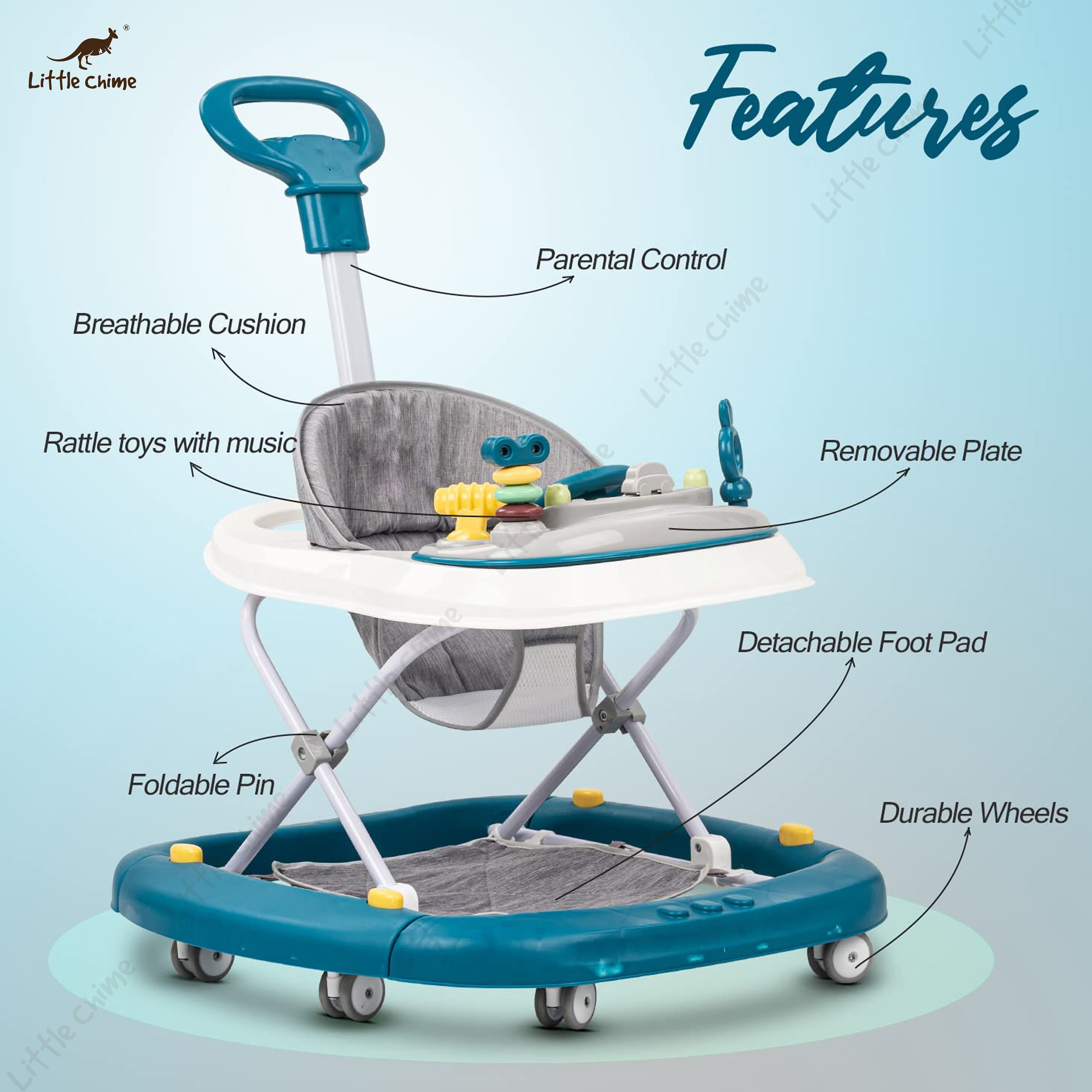 Activity Walker for Babie (Blue/Grey)