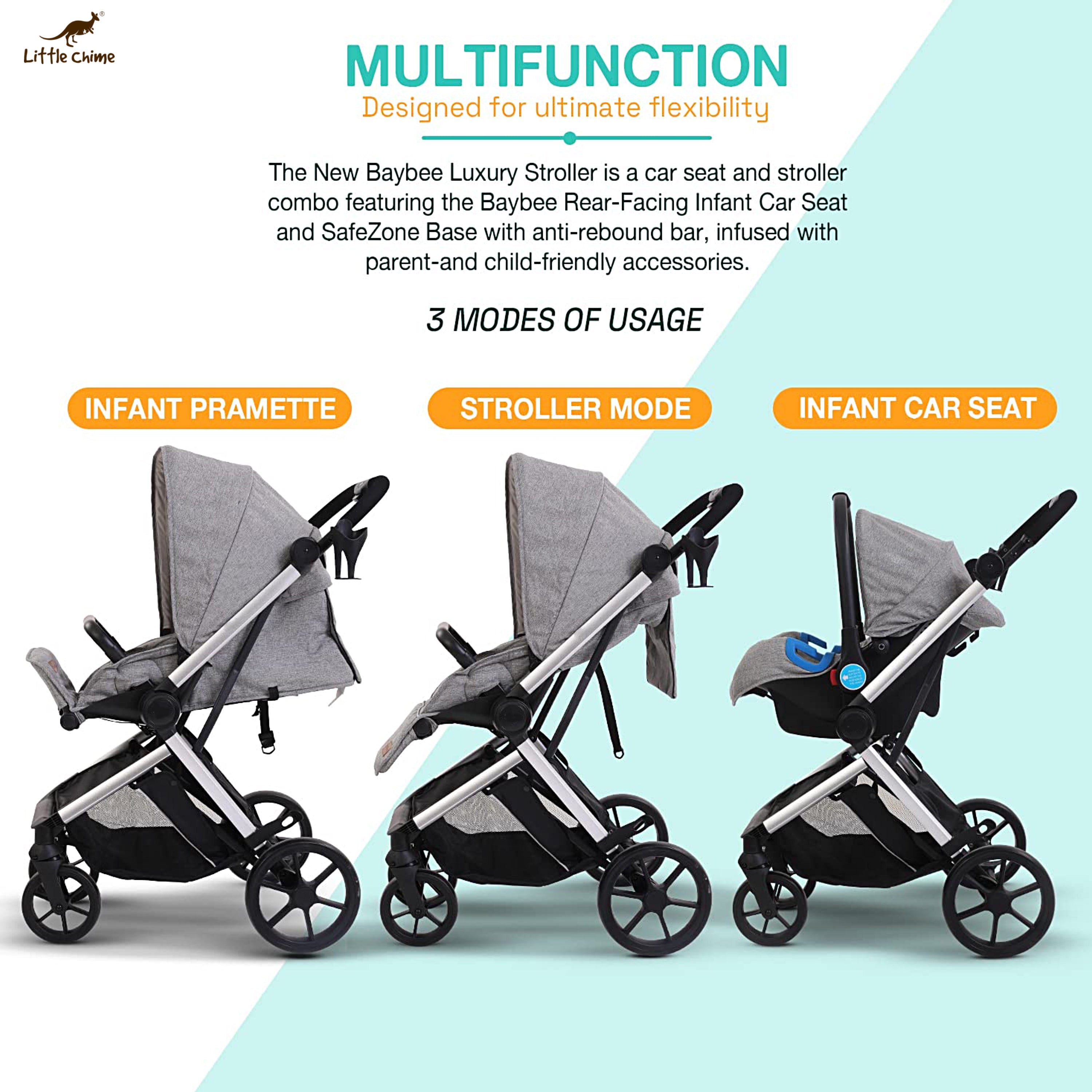 Convertible Baby Pram Stroller with Car Seat Combo