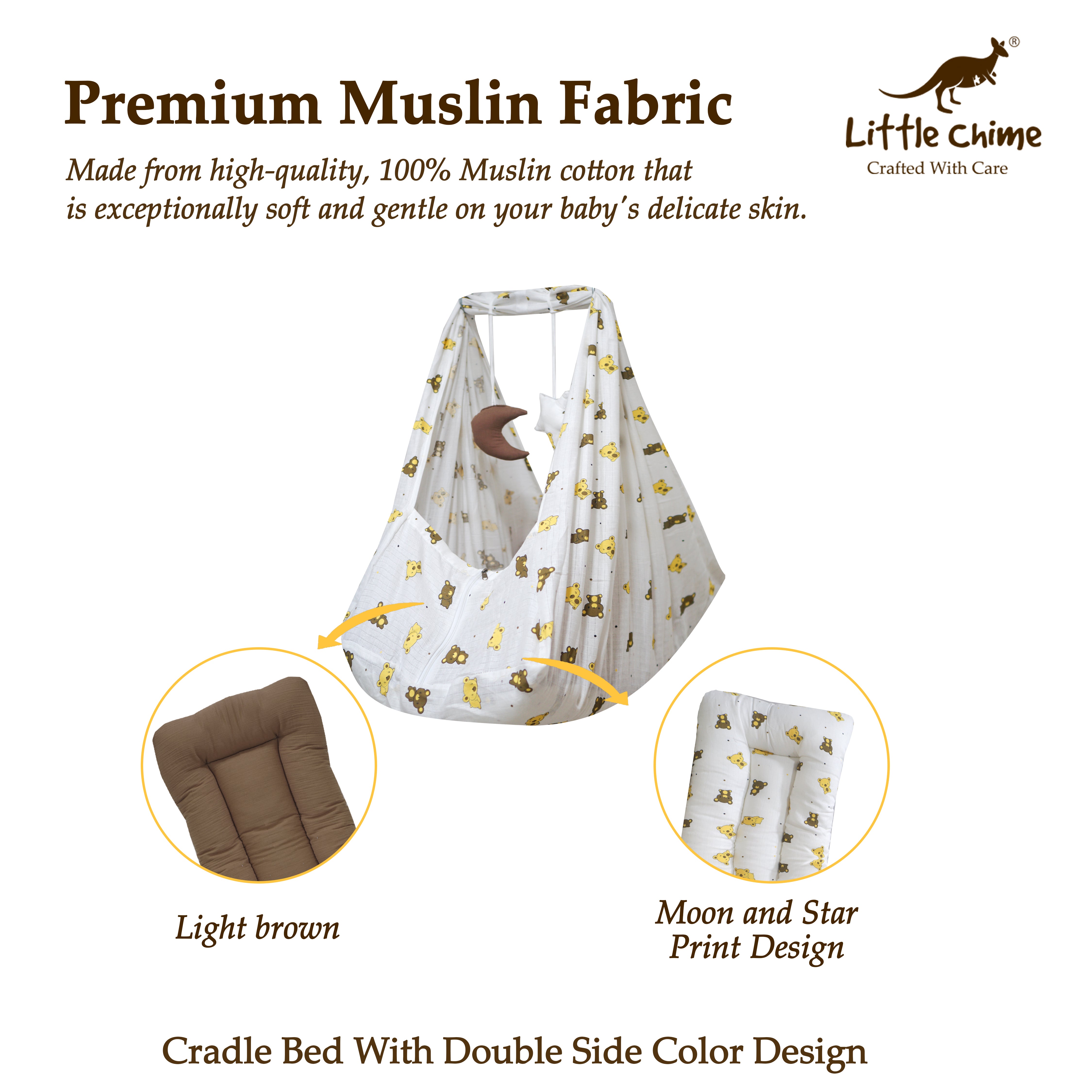 2 side Covering Muslin Bed Cradle Combo