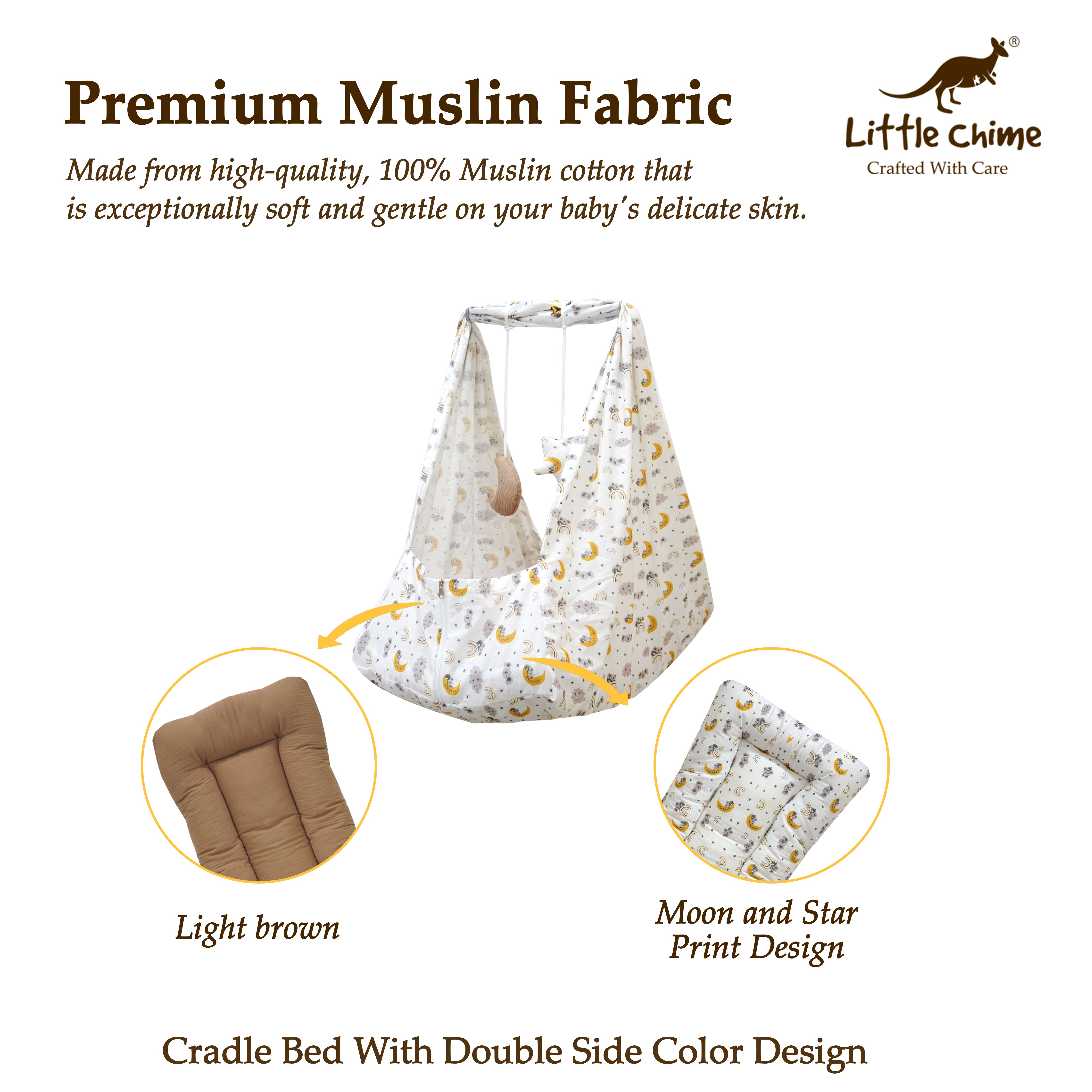 2 side Covering Muslin Bed Cradle Combo