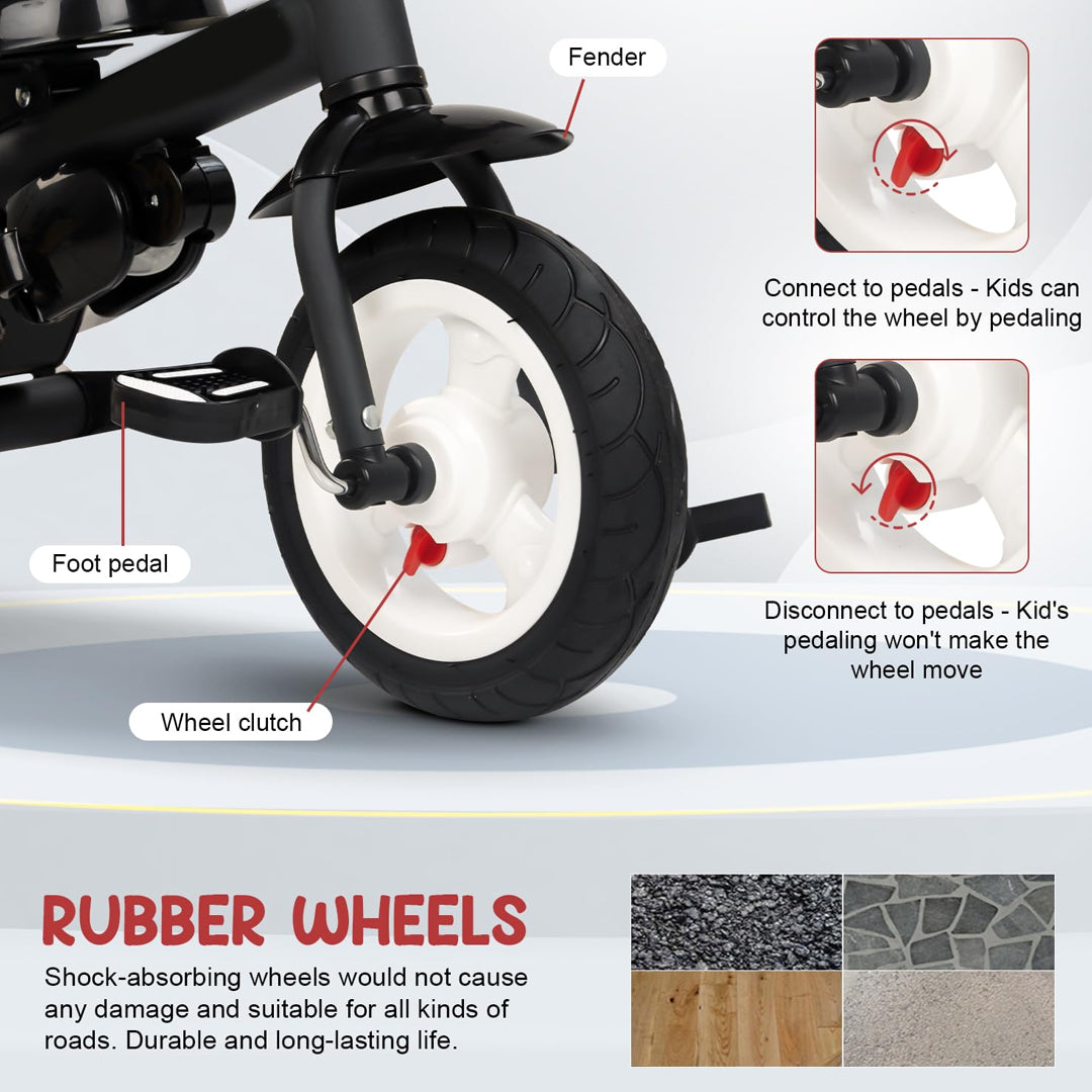 Tricycle with Parental Push Handle