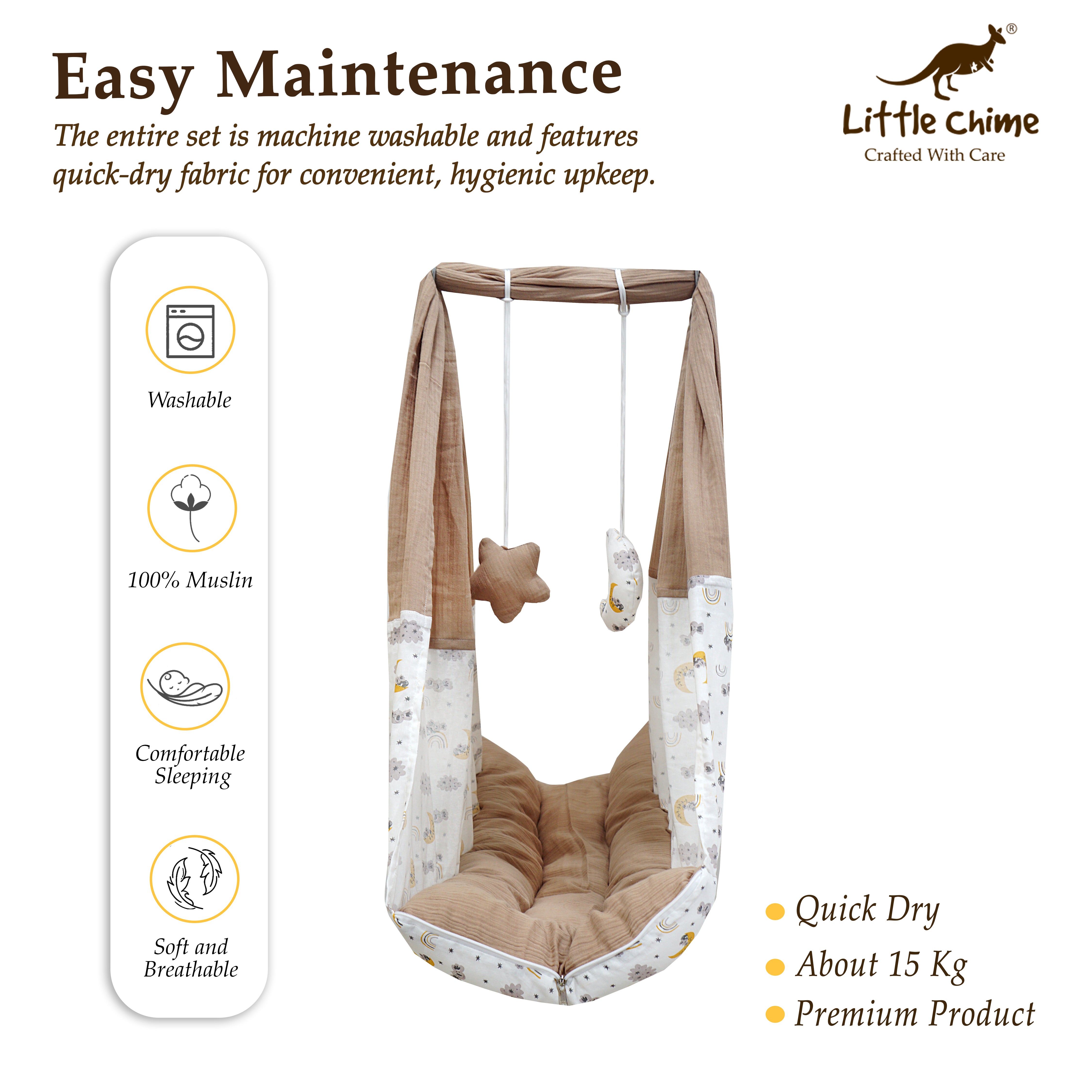 Muslin Attached Bed Cradle Combo