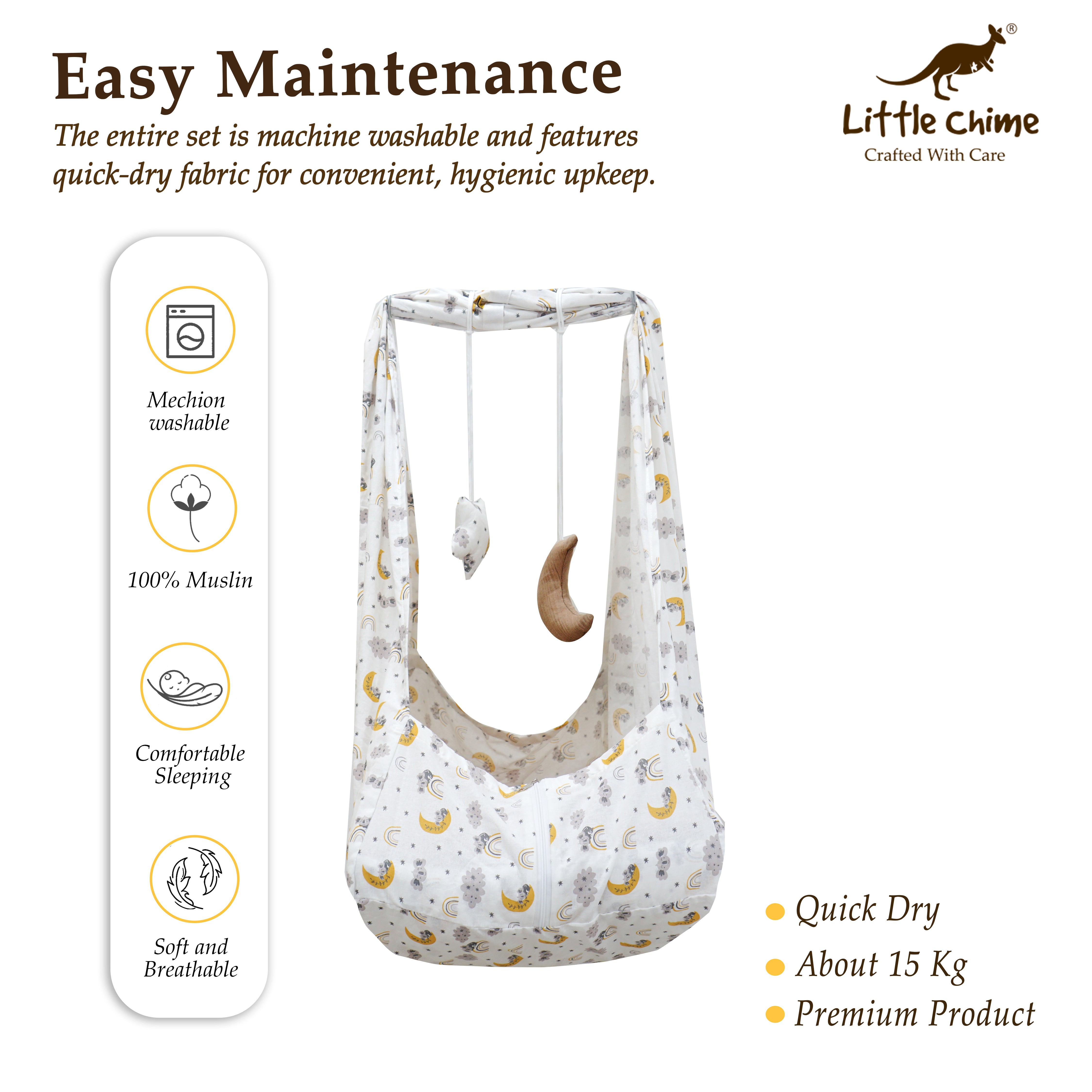 2 side Covering Muslin Bed Cradle Combo