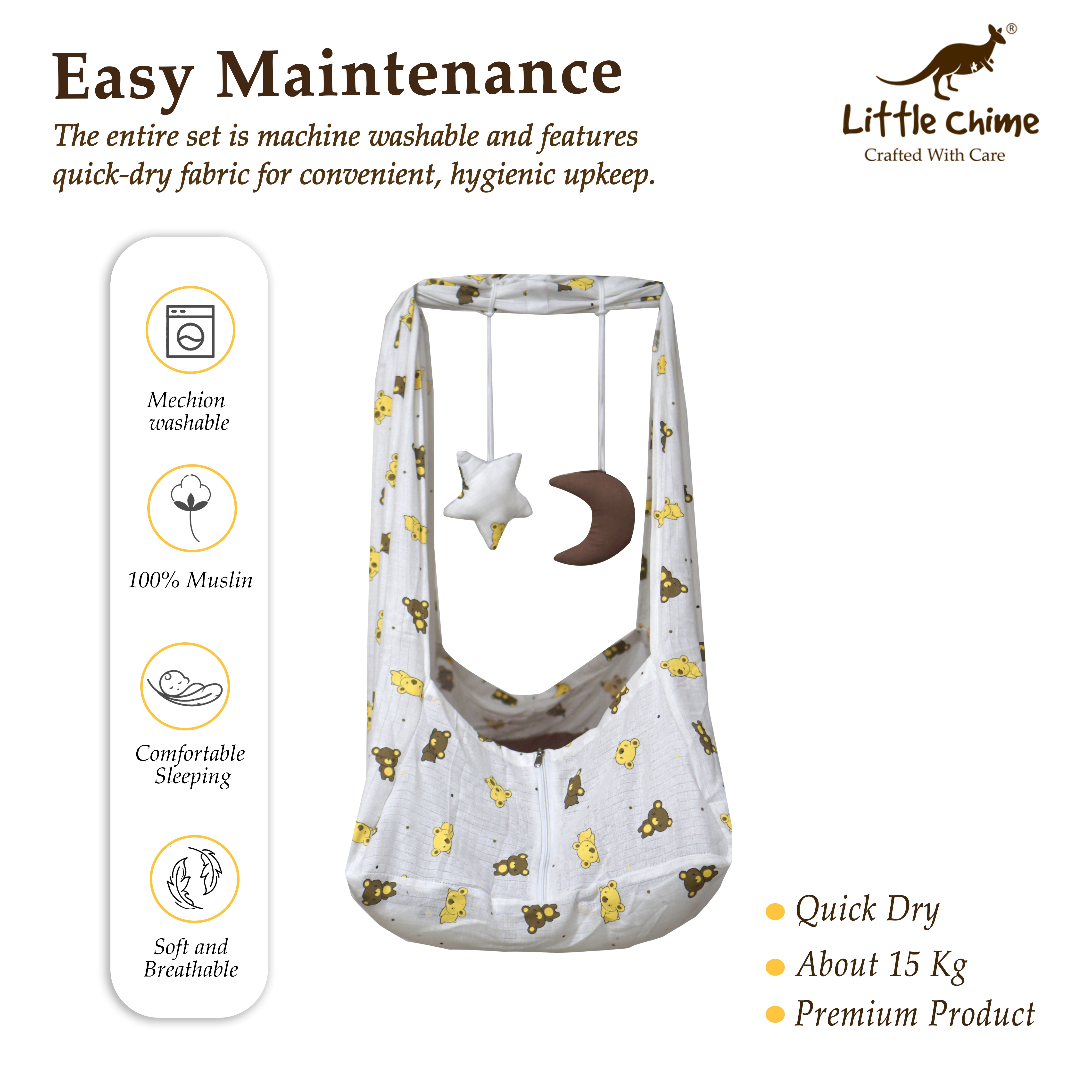 2 side Covering Muslin Bed Cradle Combo