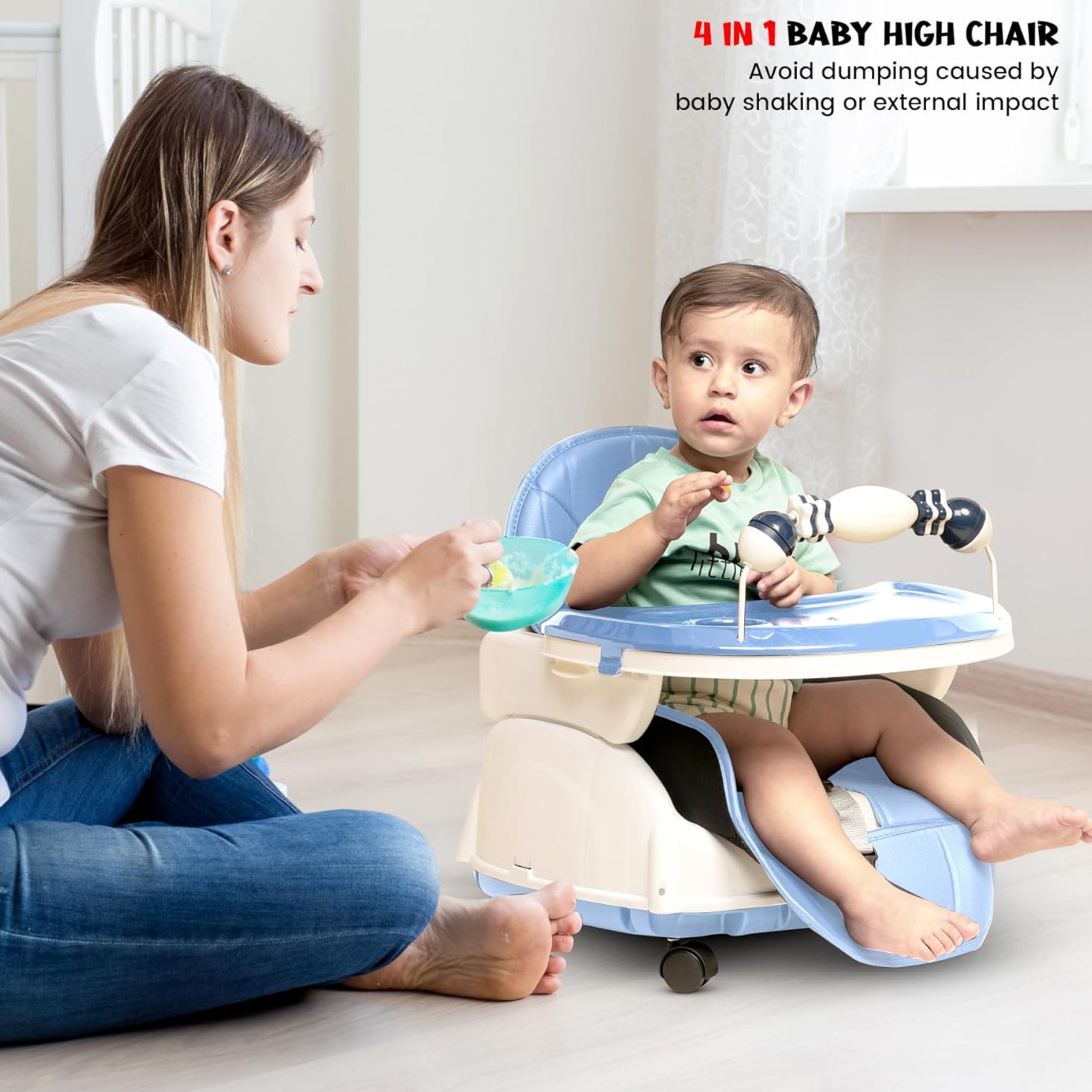Convertible High Chair With Adjustable Height And Footrest