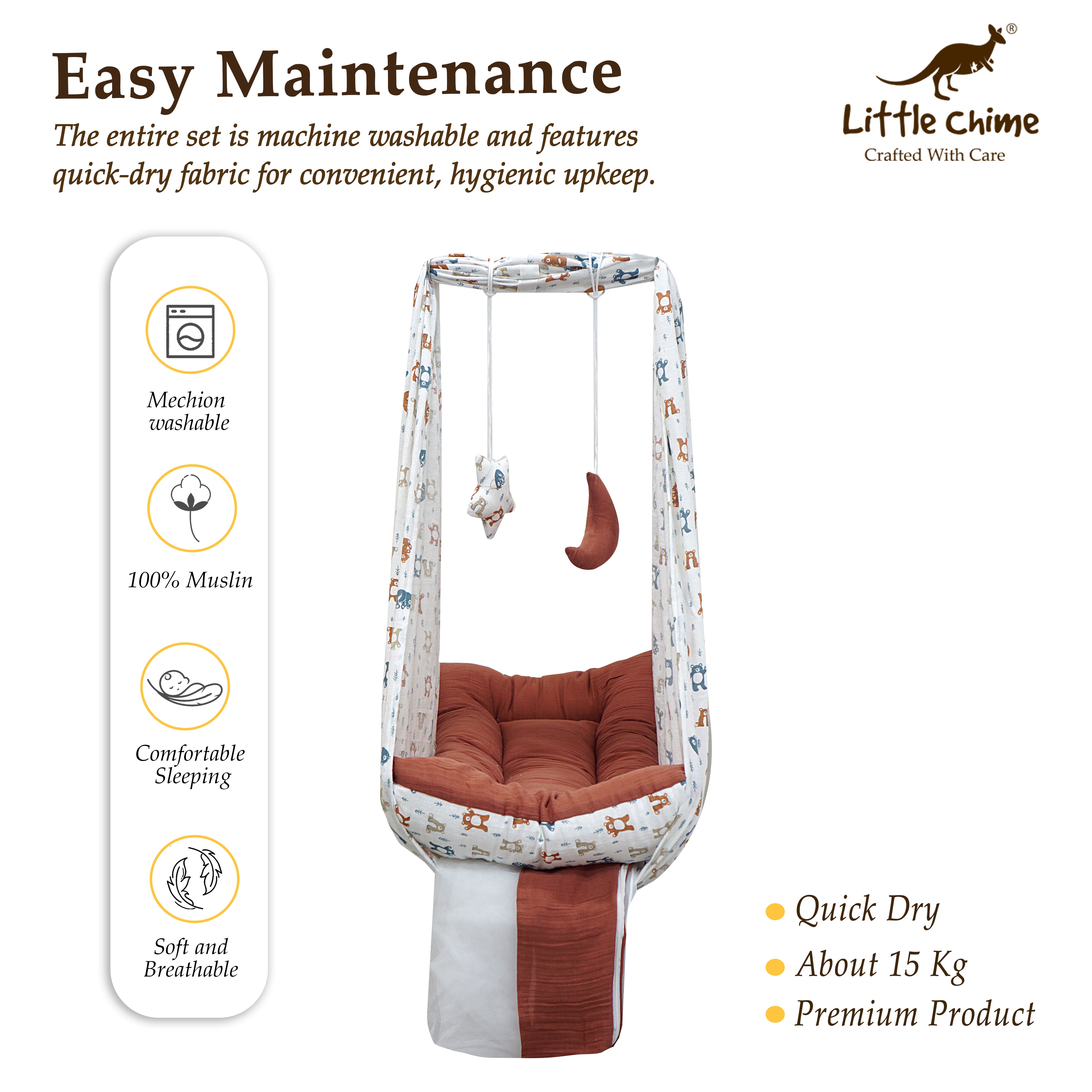 Muslin Bed Cradle Combo