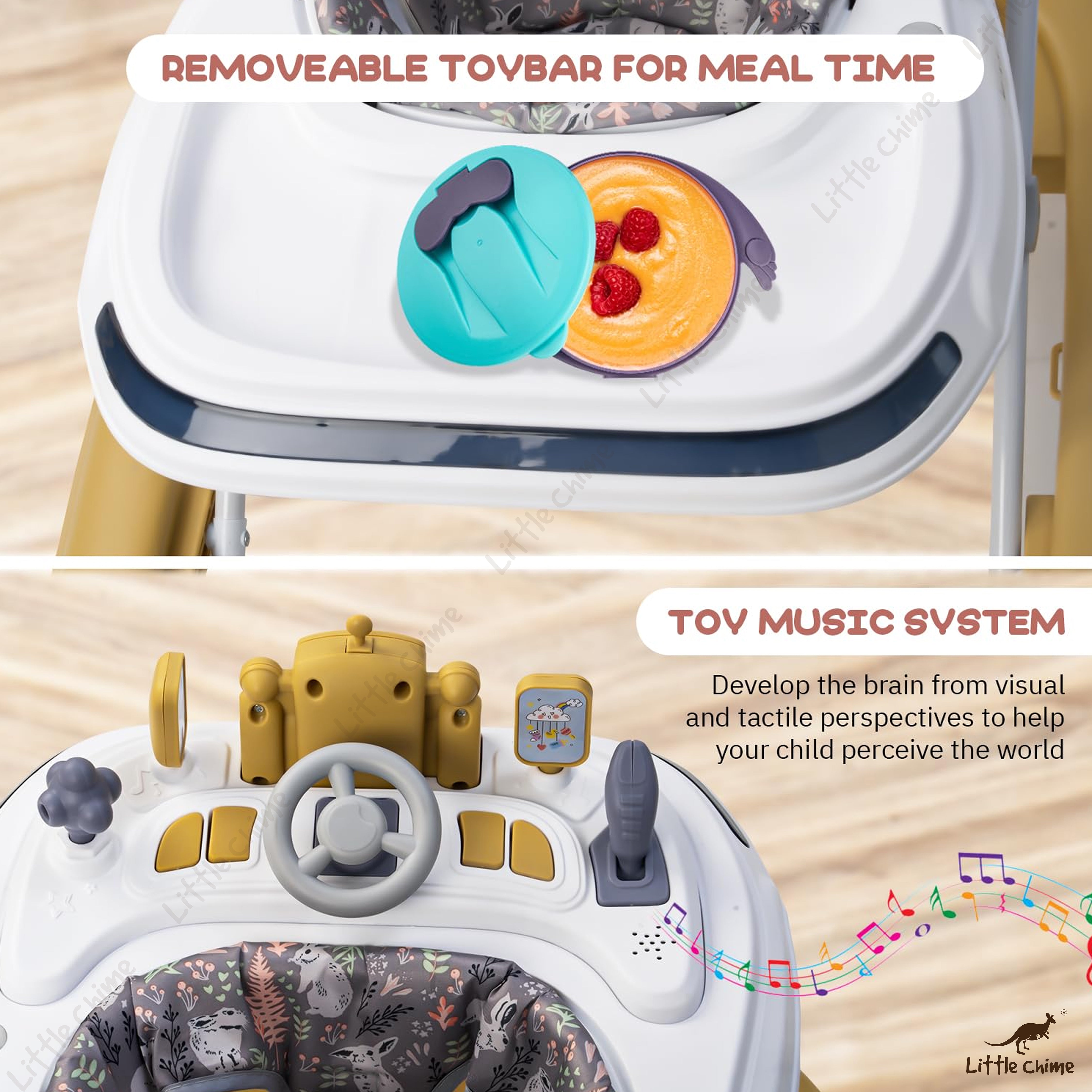 Claffy Foldable Round Kids Walker with