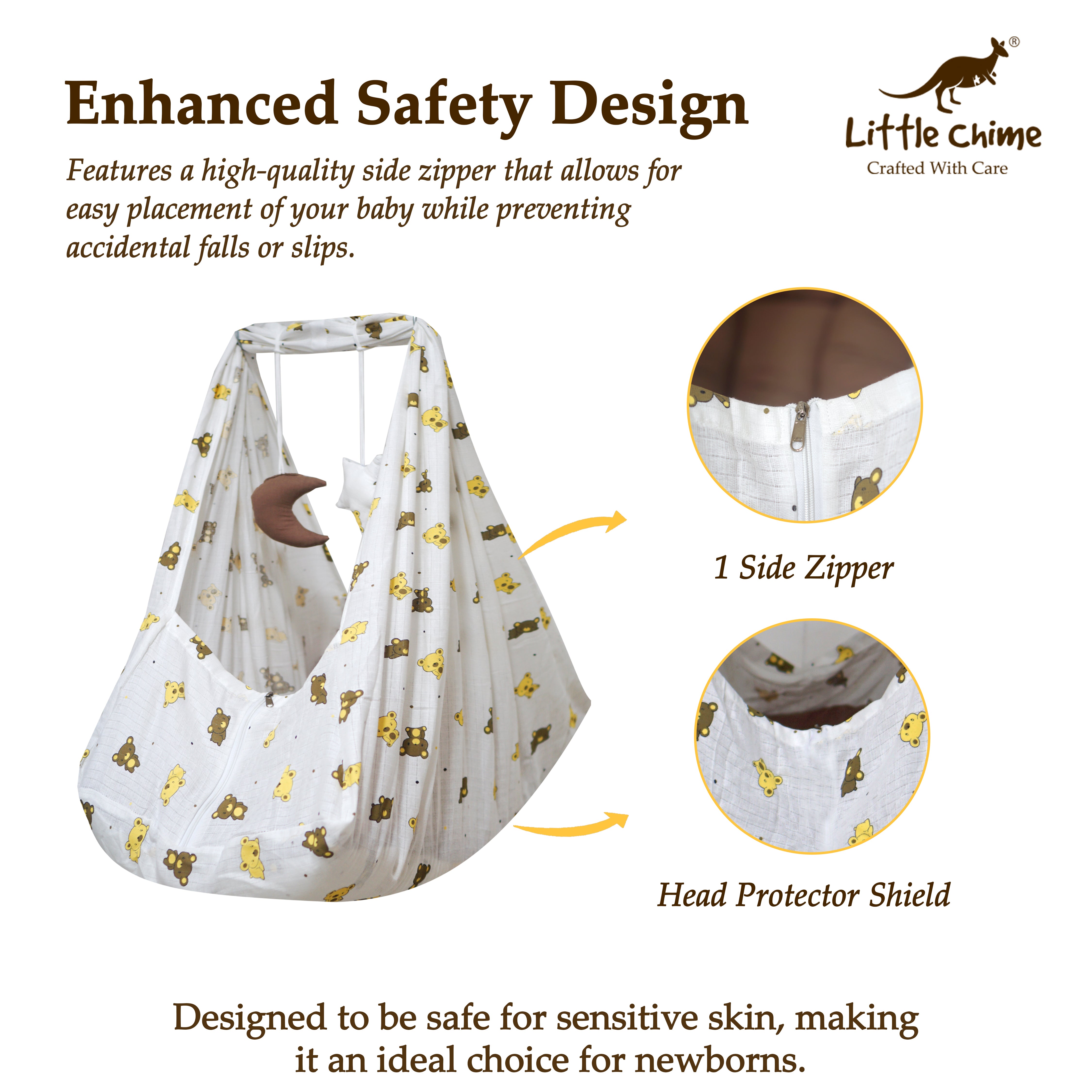 2 side Covering Muslin Bed Cradle Combo