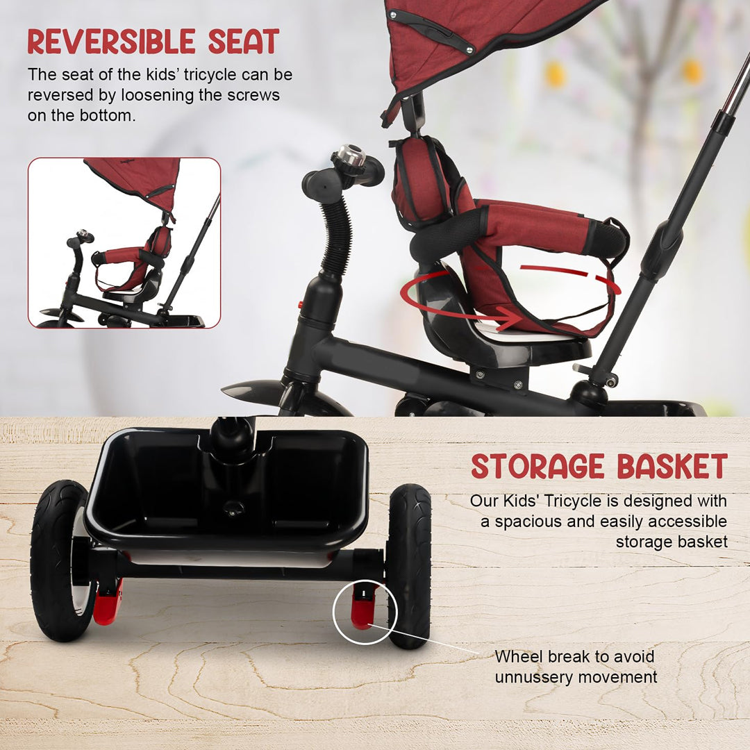 Tricycle with Parental Push Handle