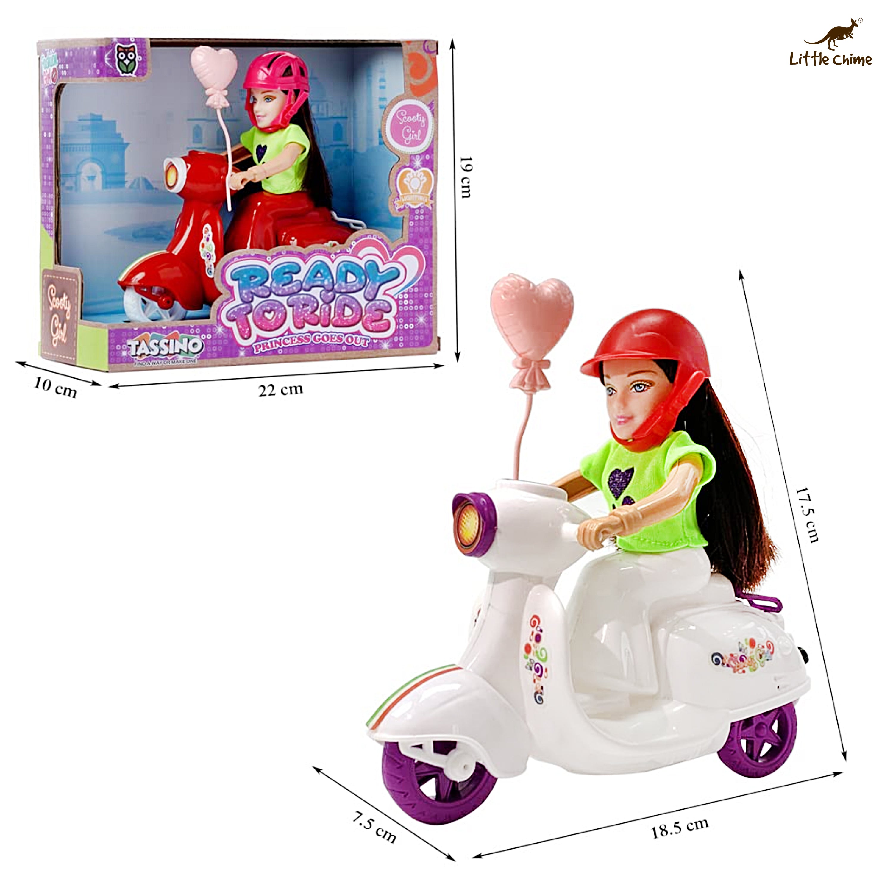 Tassino Doll Scooter Girl Toy