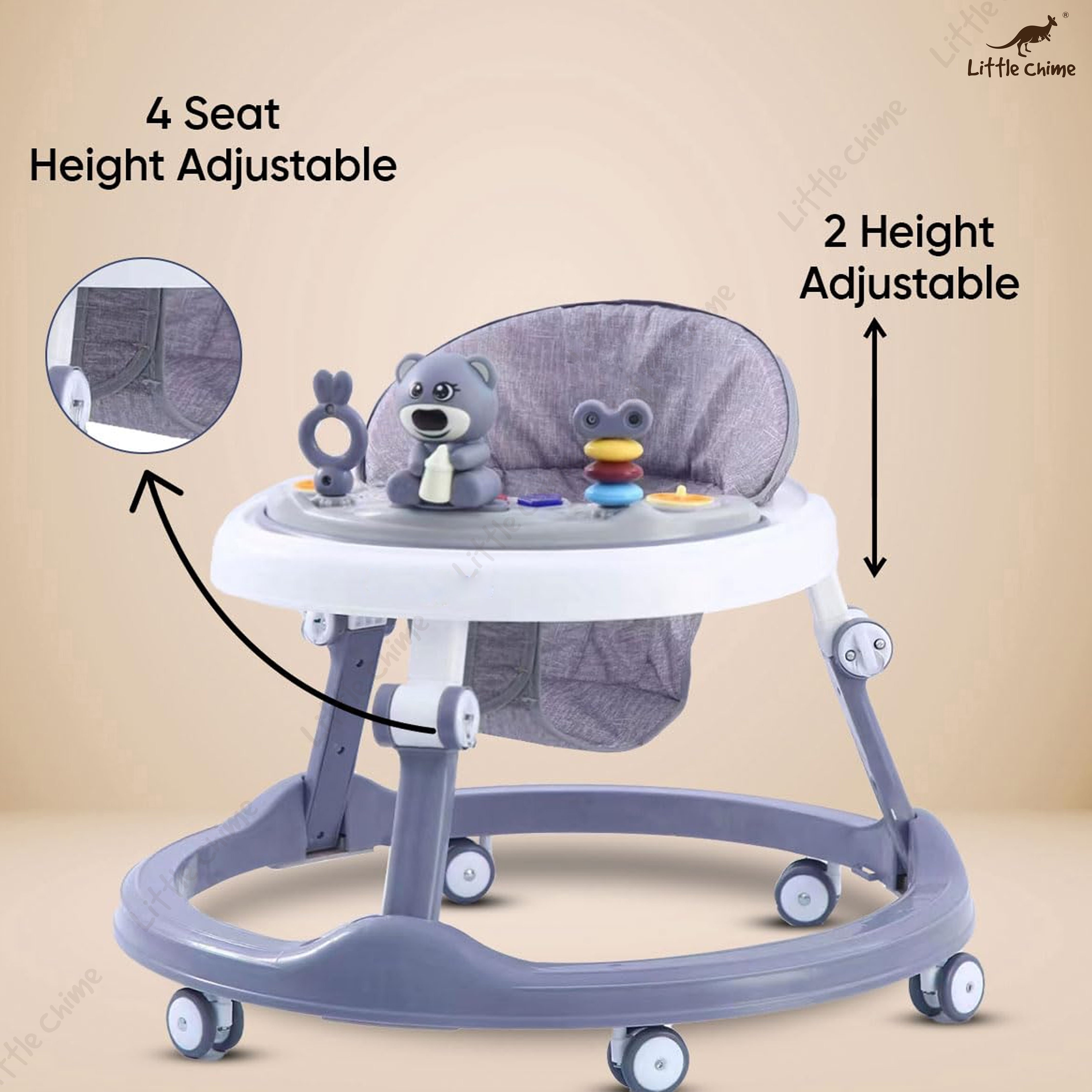 Bumtum Baby Pink Teddy Walker