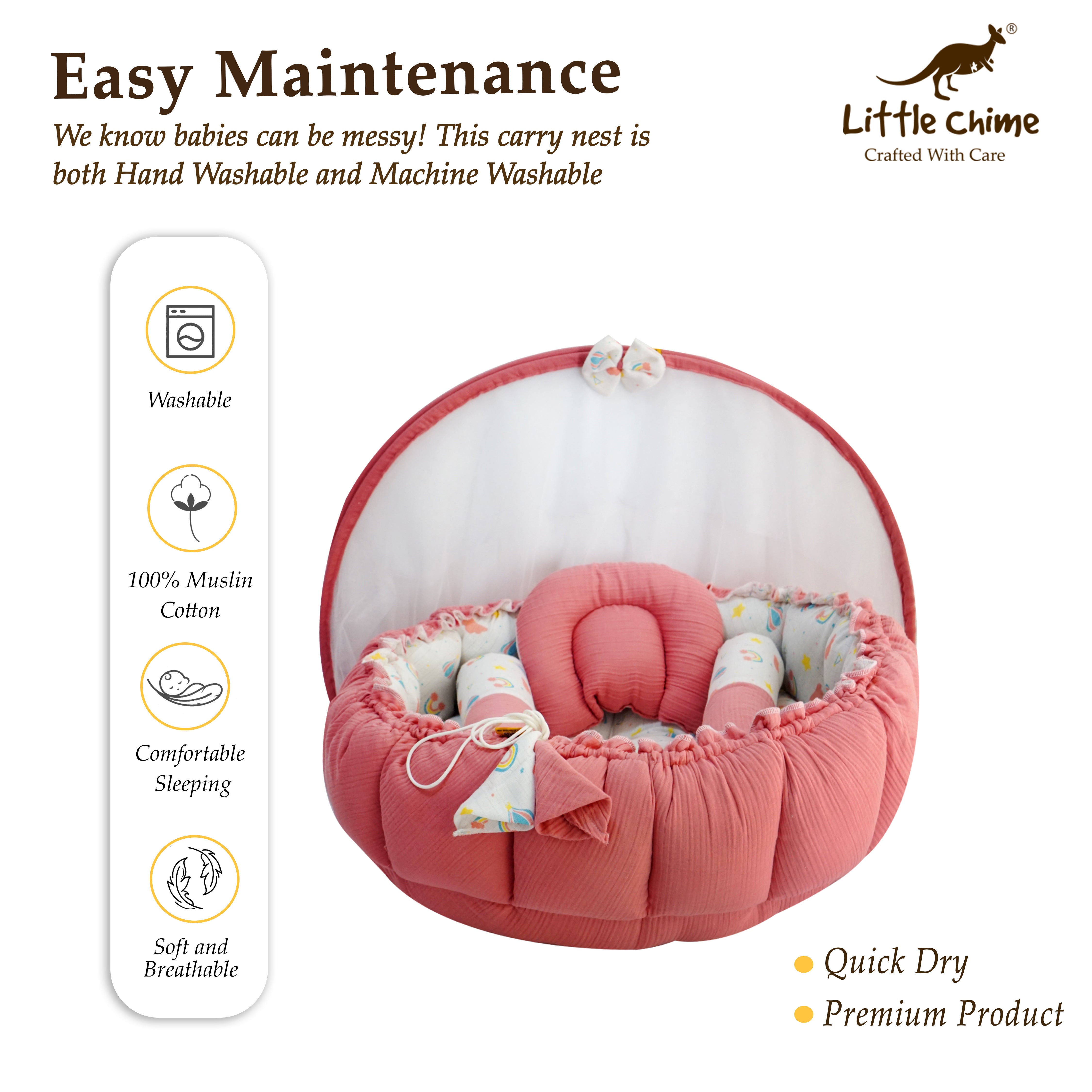 Muslin Round Bed