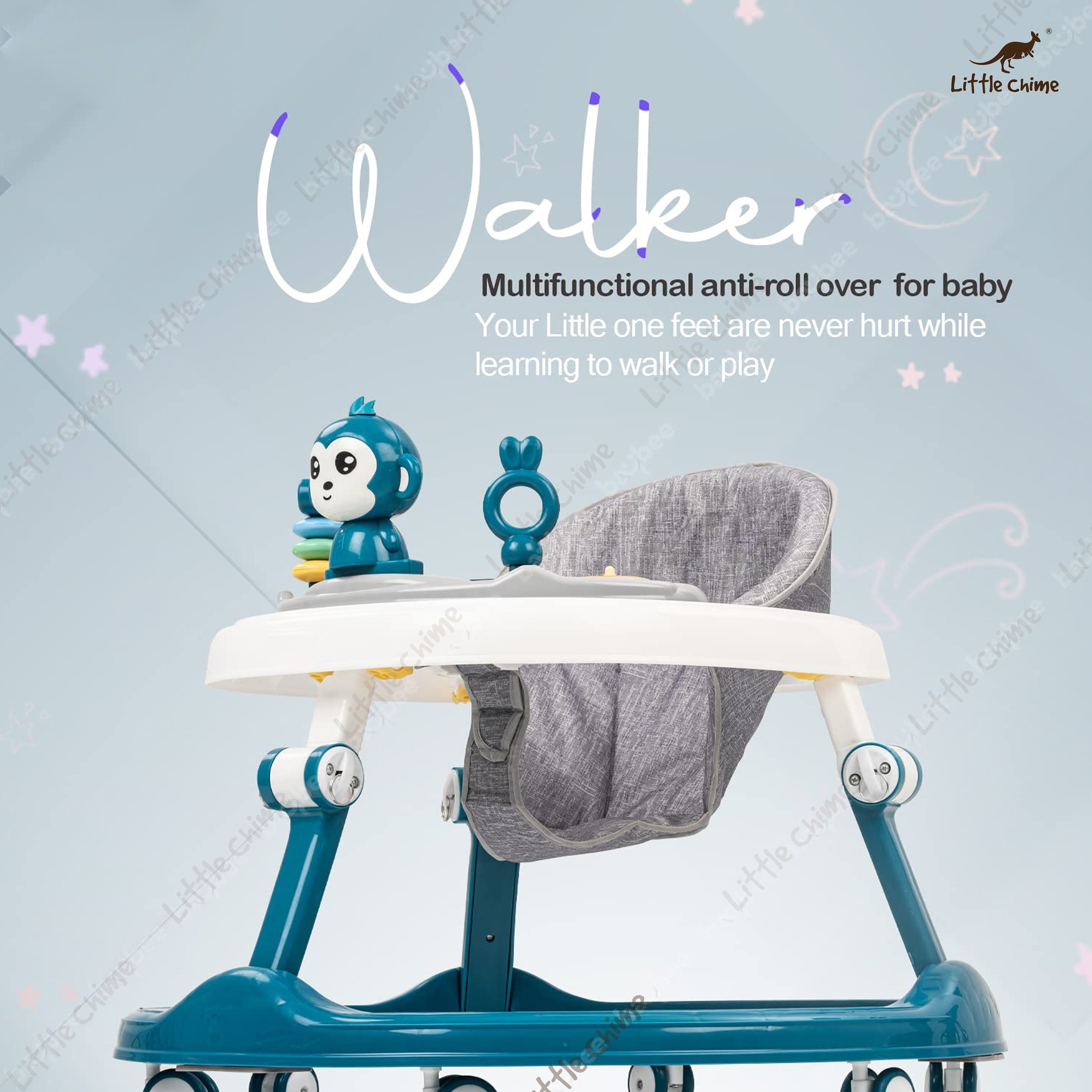 Cute Monkey Theme Baby Walker