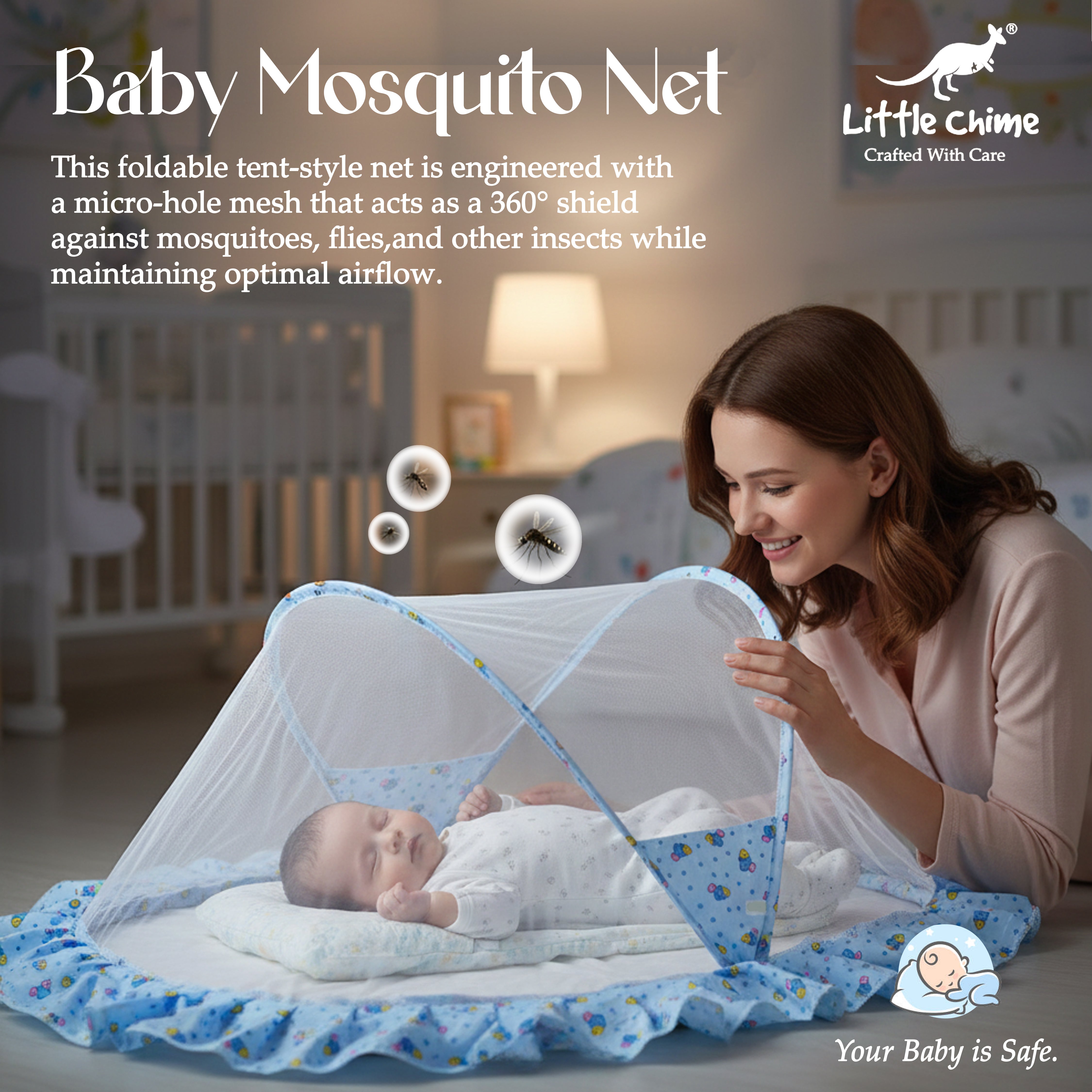 Little Chime Foldable Baby Mosquito Net – Safe & Comfortable Protection