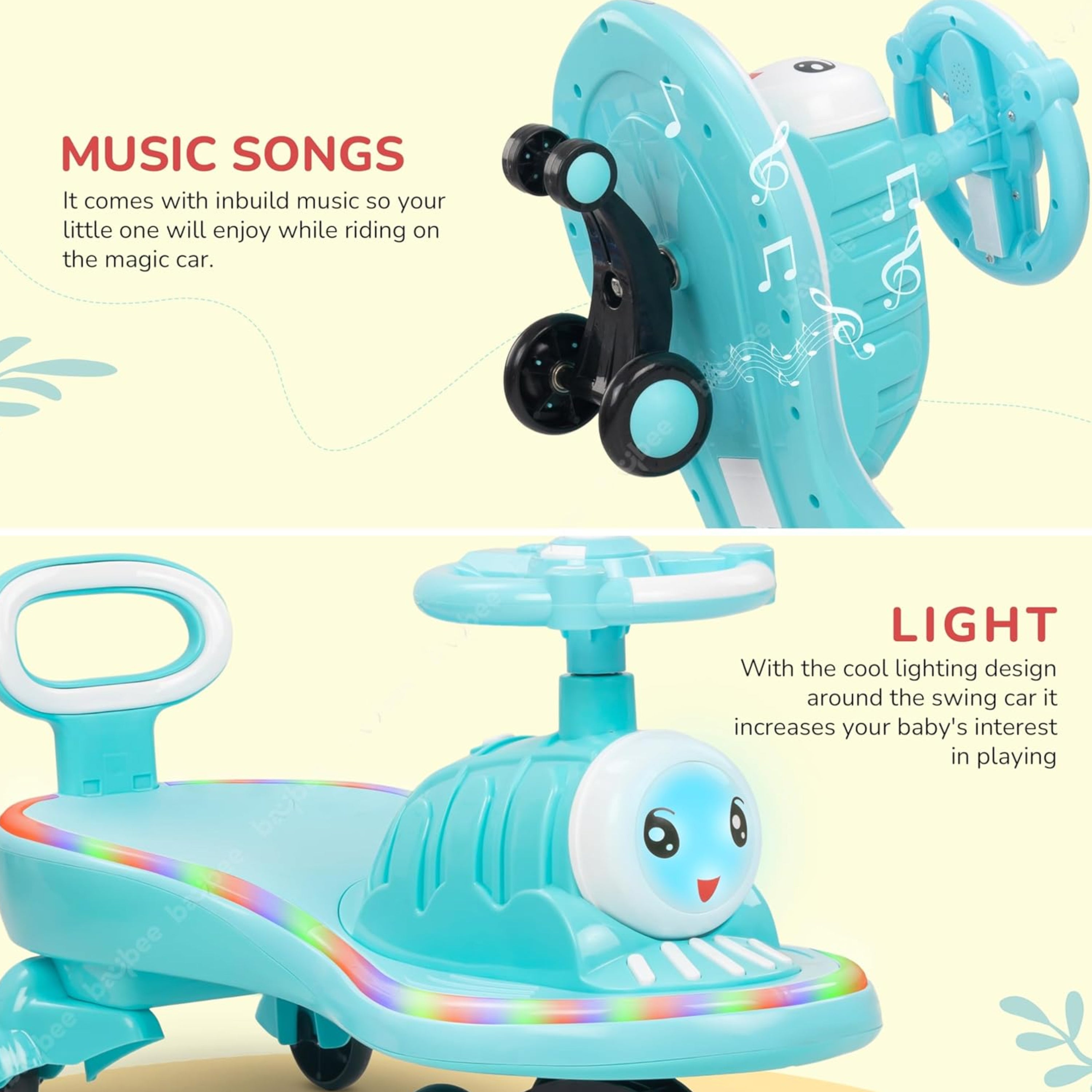 Tranz Kids Magic Swing Car for Kids