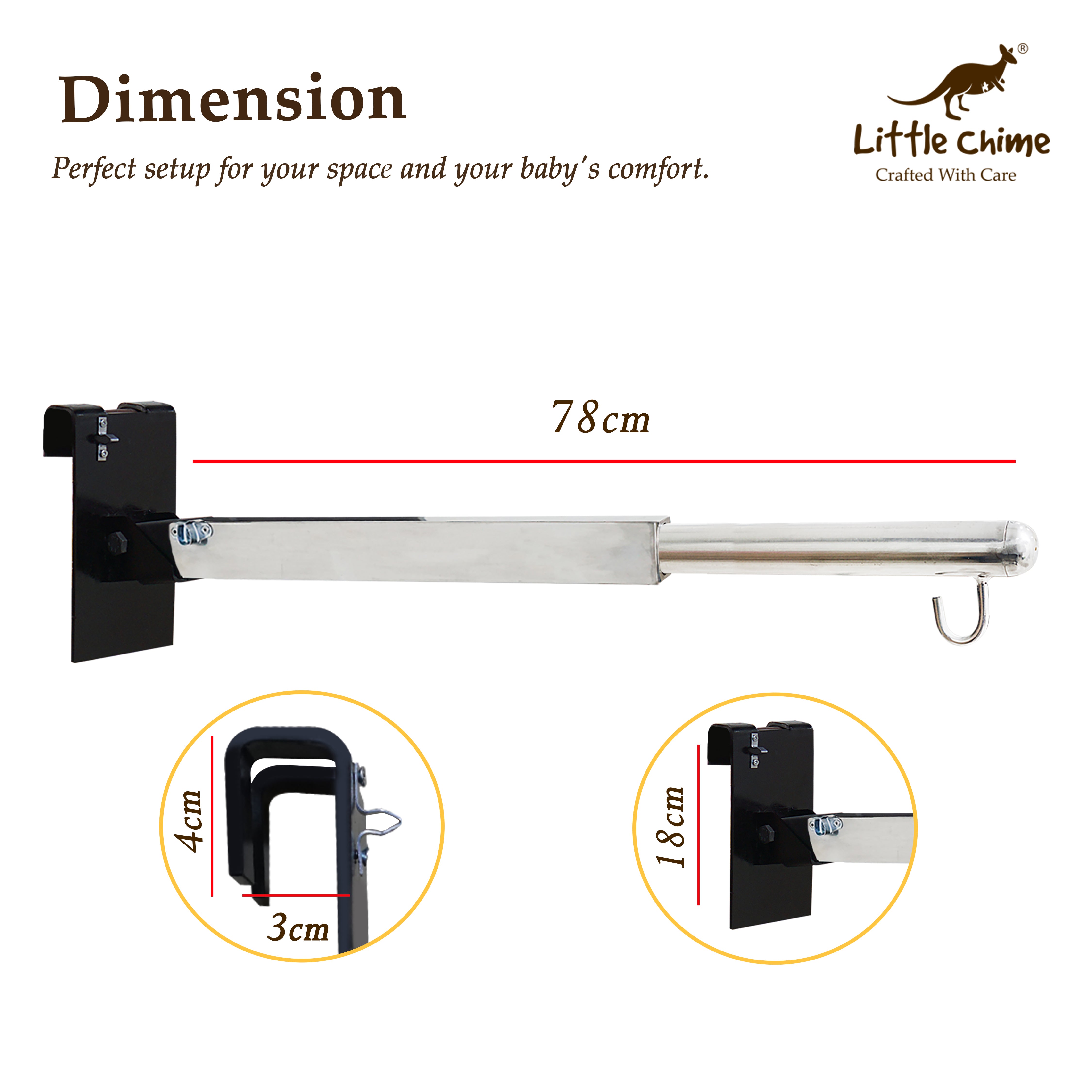 Little Chime Complete Cradle Set with Window Hanger, Cradle Bed & Mosquito Net