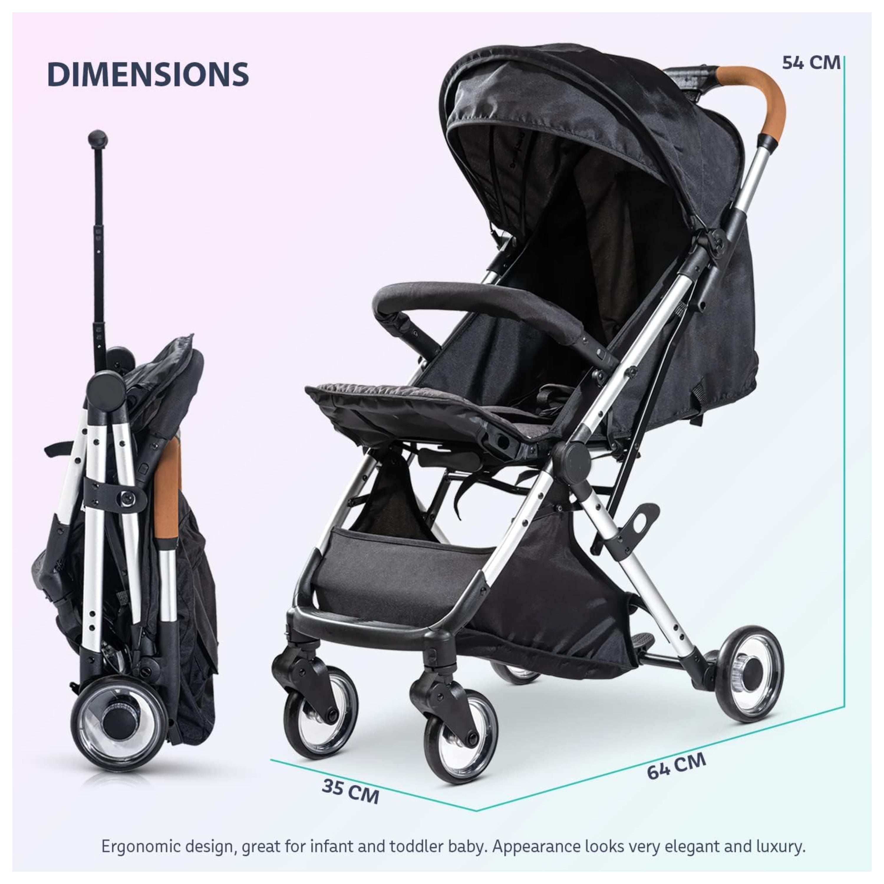 Foldable Baby Stroller with Aluminium Frame