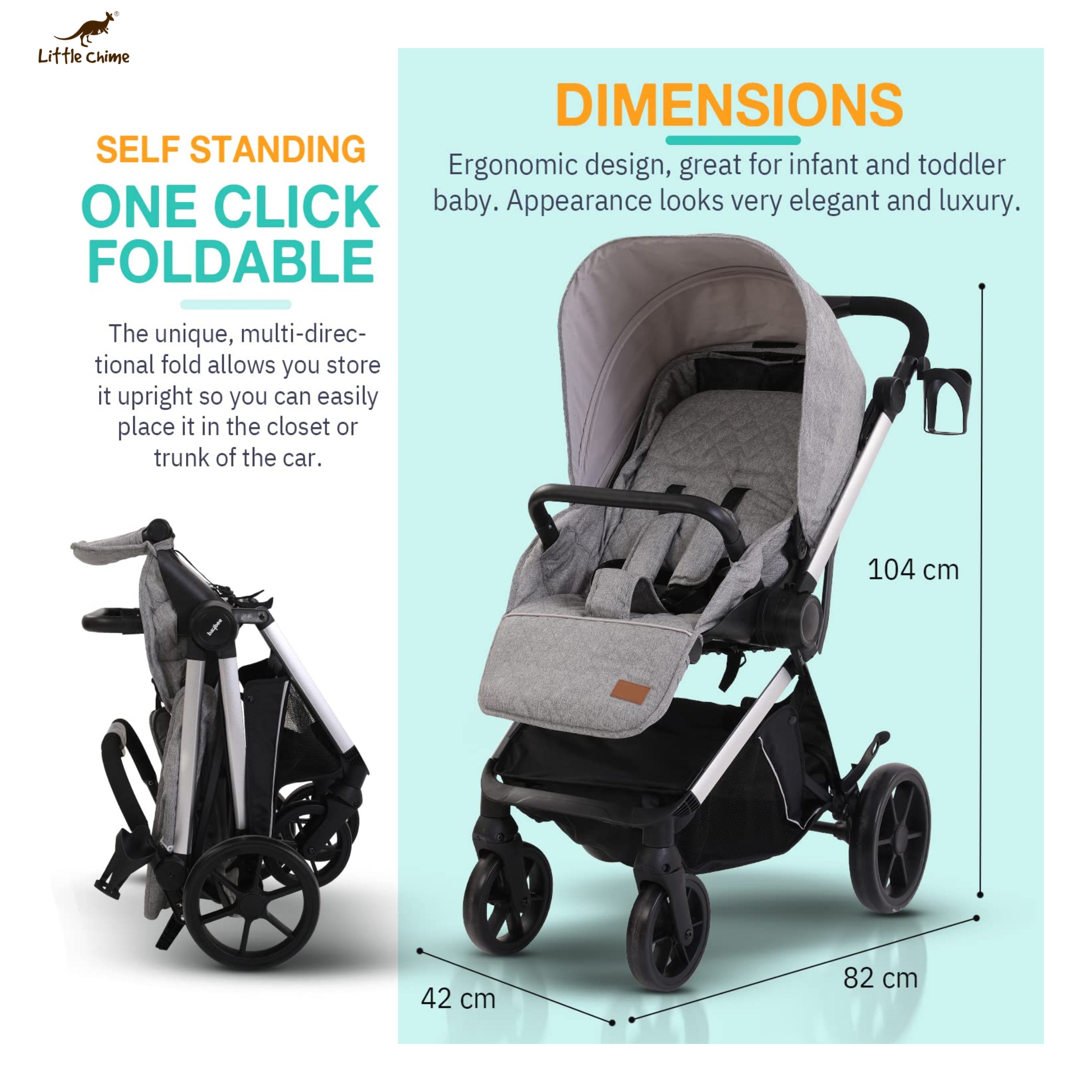 Convertible Baby Pram Stroller with Car Seat Combo