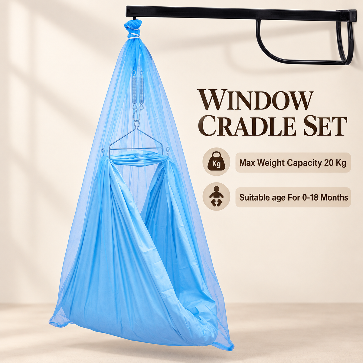 Little Chime Blue Window Cradle Combo Set